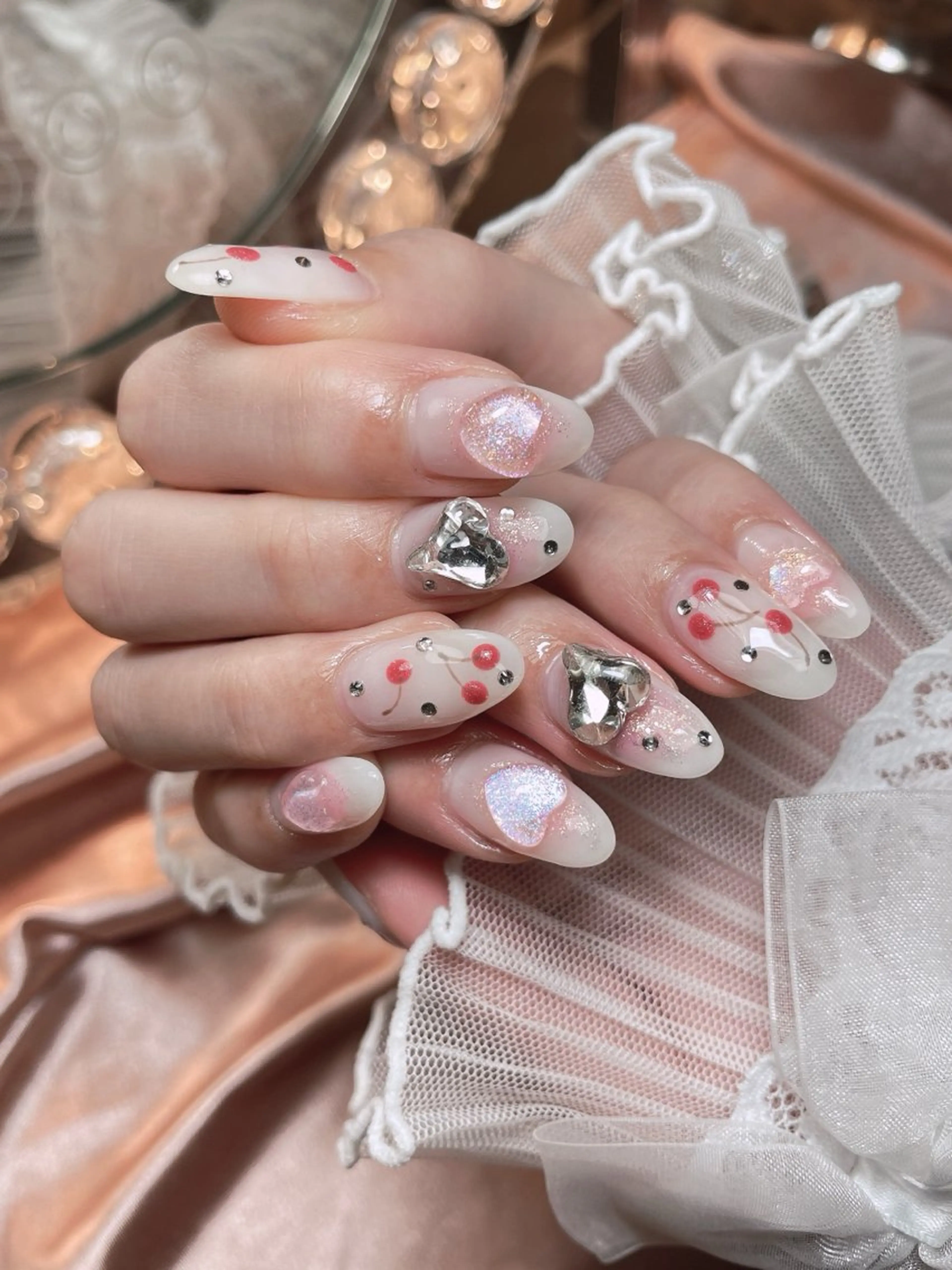 ネイル 23時まで❤︎韓国、 ワンホンネイルのネイルデザイン