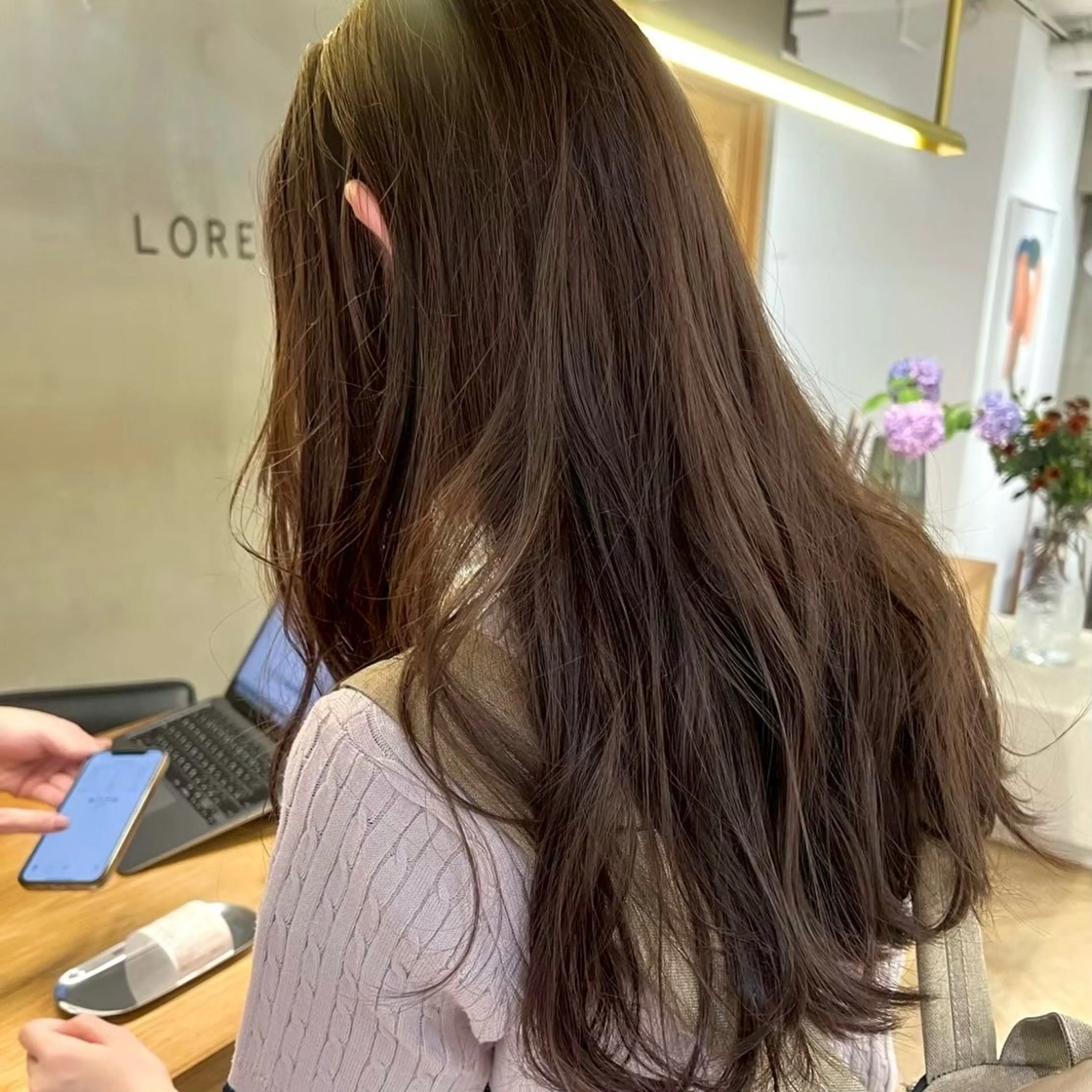 セミロング カラー 透明感カラー カット ヘアカラー レイヤーカット/暖色 カラー/mao🎀のヘアスタイル