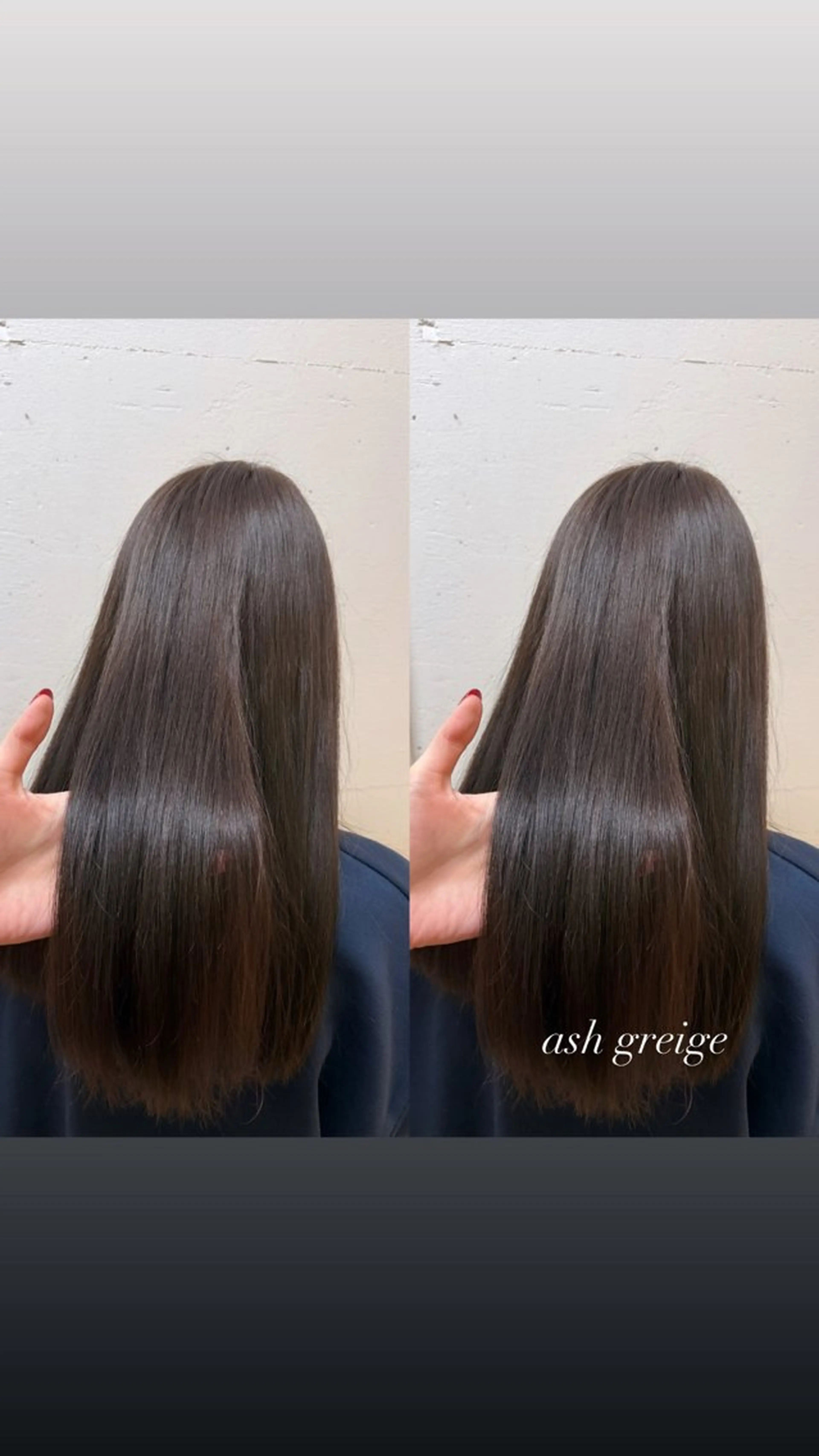 ロング カラー アッシュ アッシュグレー アッシュグレージュ 透明感カラー ダブルカラー ヘアカラー 艶カラー/ ストレート/くるみのヘアスタイル