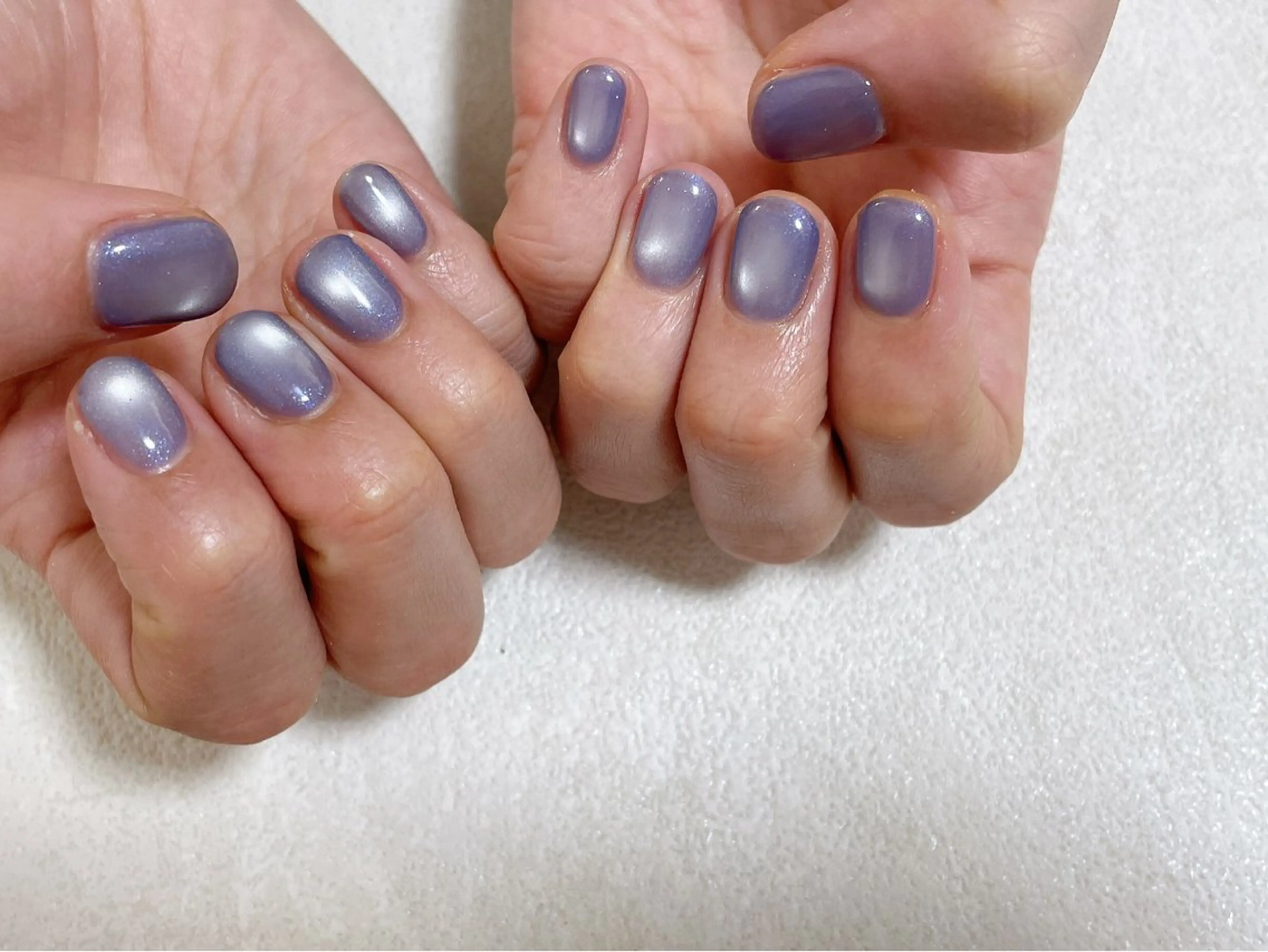 ネイル オーロラネイル ブルー フットネイル フレンチネイル ジェルネイル ハンドネイル kiki nail たまプラーザのネイルデザイン