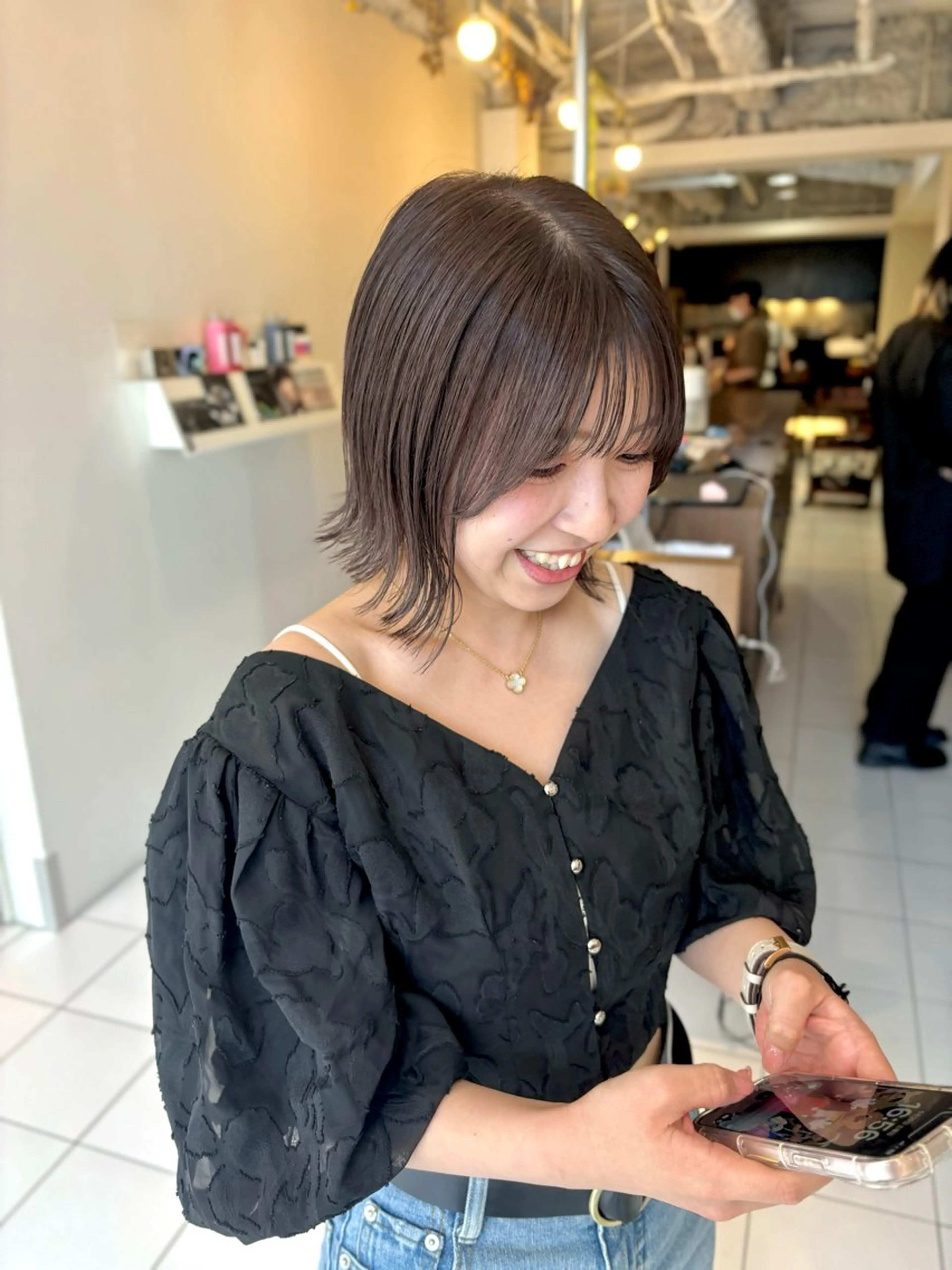 ショート カラー グレージュ ピンクカラー ボブ 透明感カラー/ 寺田千雅子のヘアスタイル