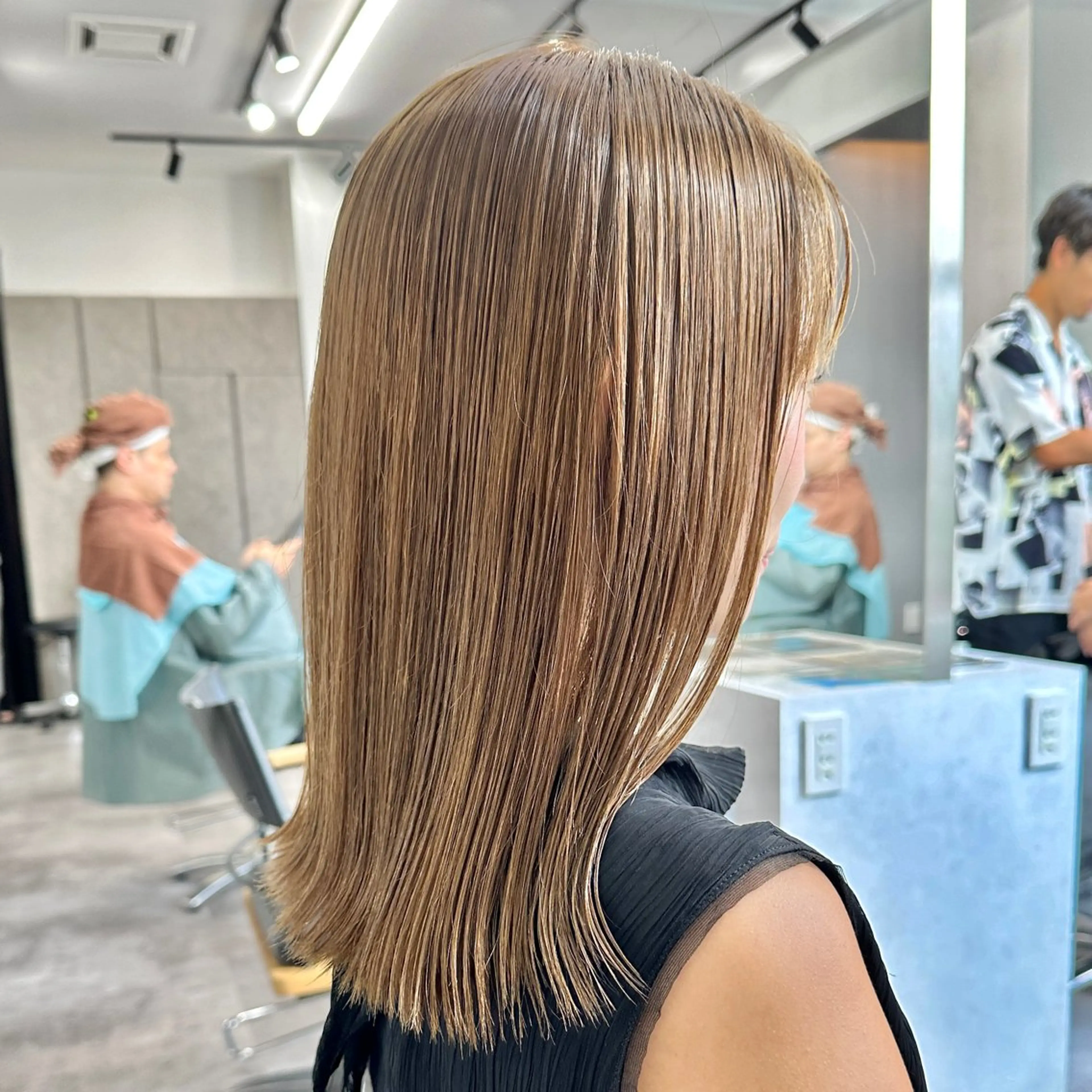 ミディアム パーマ 縮毛矯正 ヘッドスパ 🫧コウノミナ /縮毛矯正🫧のヘアスタイル