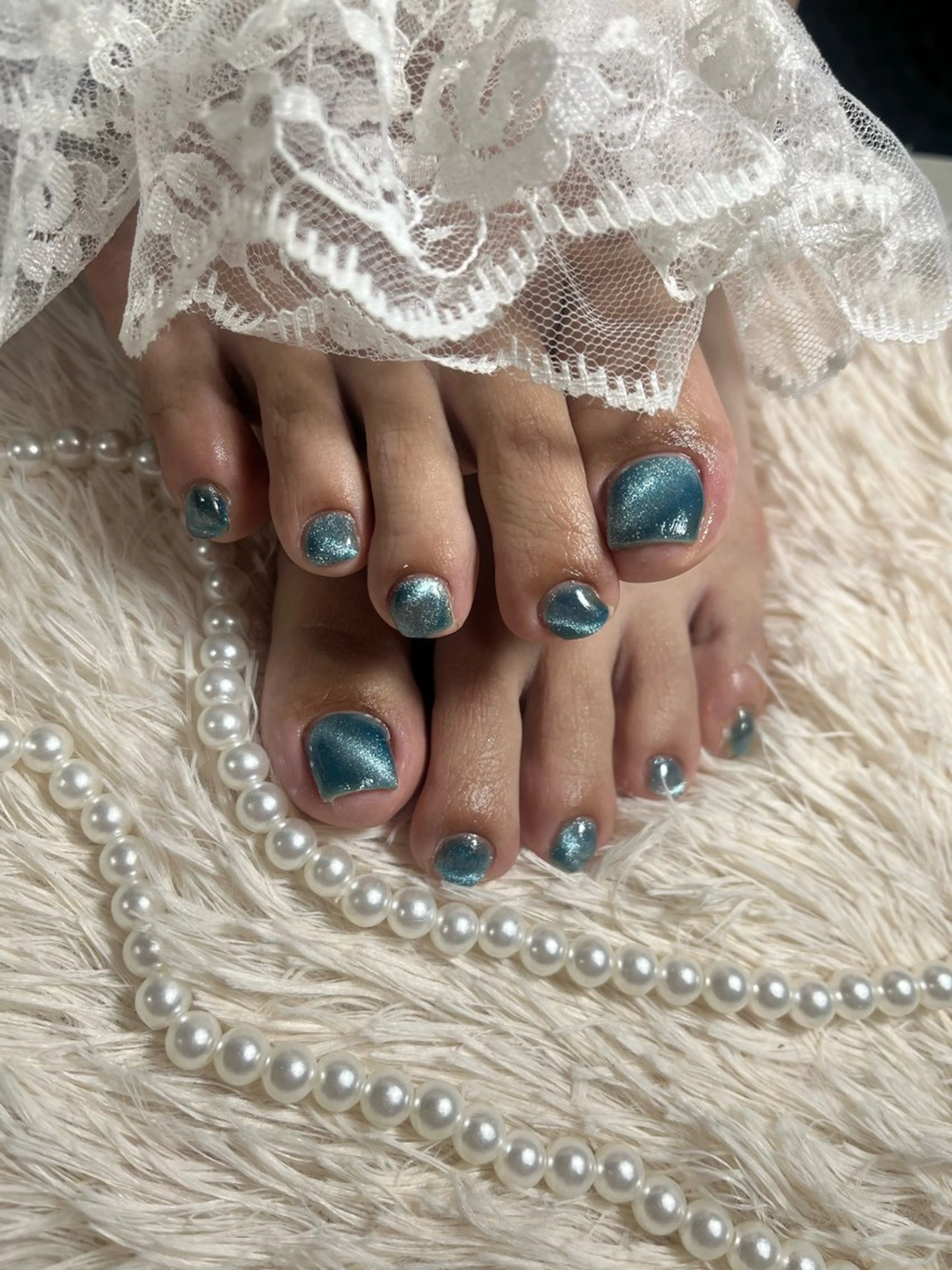 ネイル マグネットネイル フットネイル Nail Salon RiLion所属・果穂🎀 RiLionのネイルデザイン