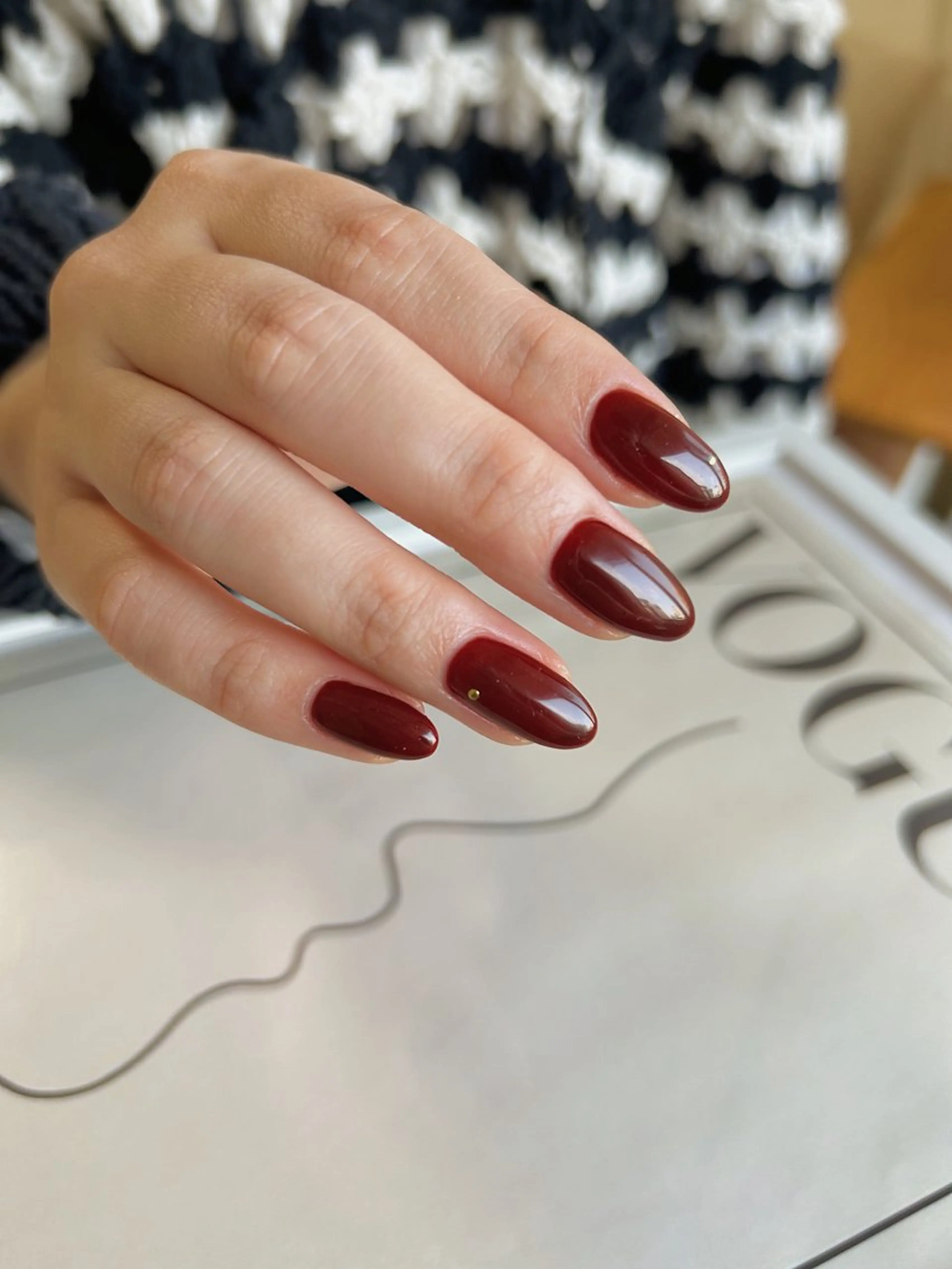 ネイル ブラウン フレンチネイル マグネットネイル ニュアンスネイル オフィスネイル ハンドネイル Lull ネイル/ HBL/ハンドケアのネイルデザイン