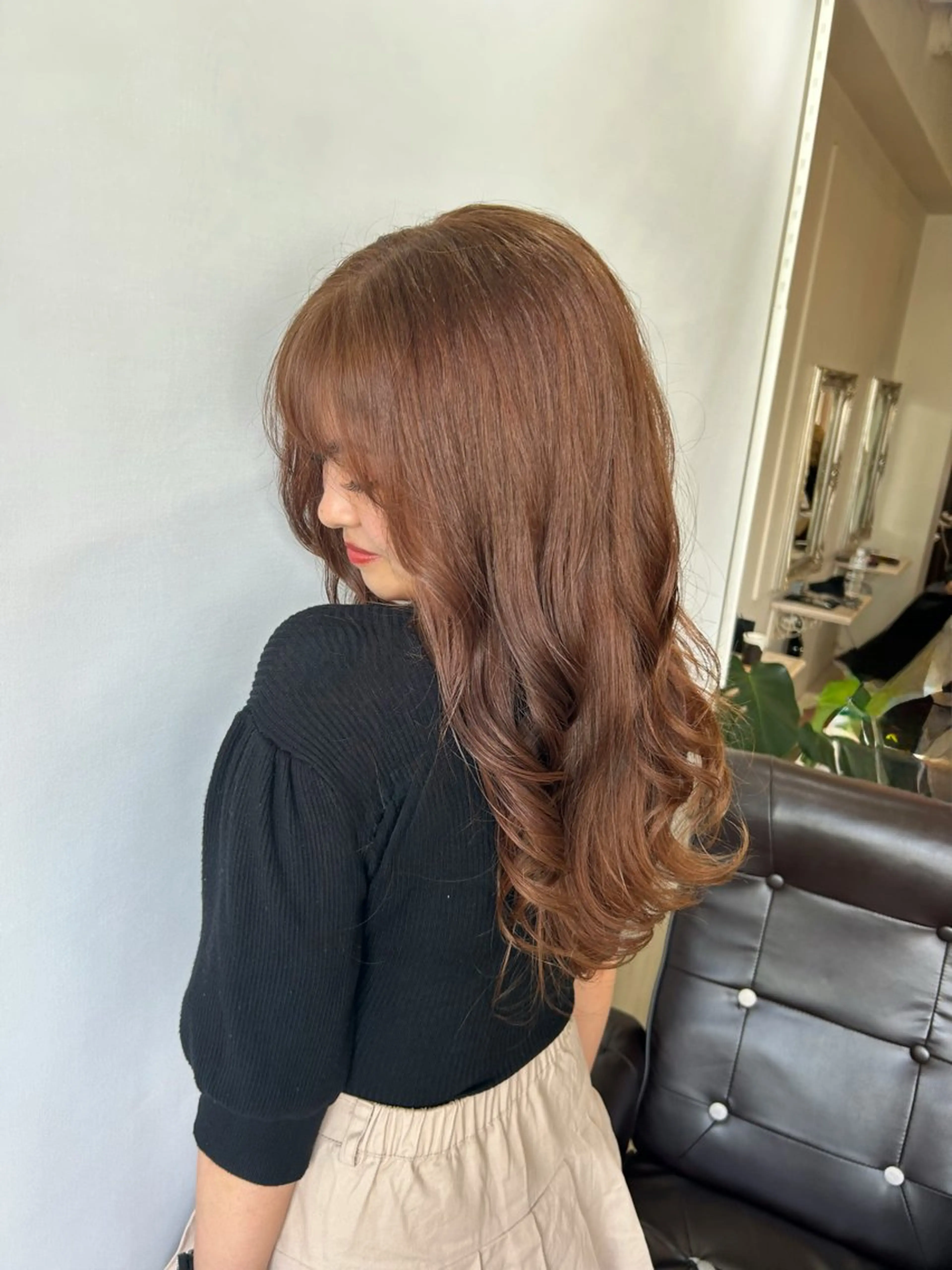 ロング カラー ブリーチ ブラウンカラー キャラメルブラウン ブリーチなしカラー nano透明感カラー 🌿ヘアアレンジのヘアスタイル