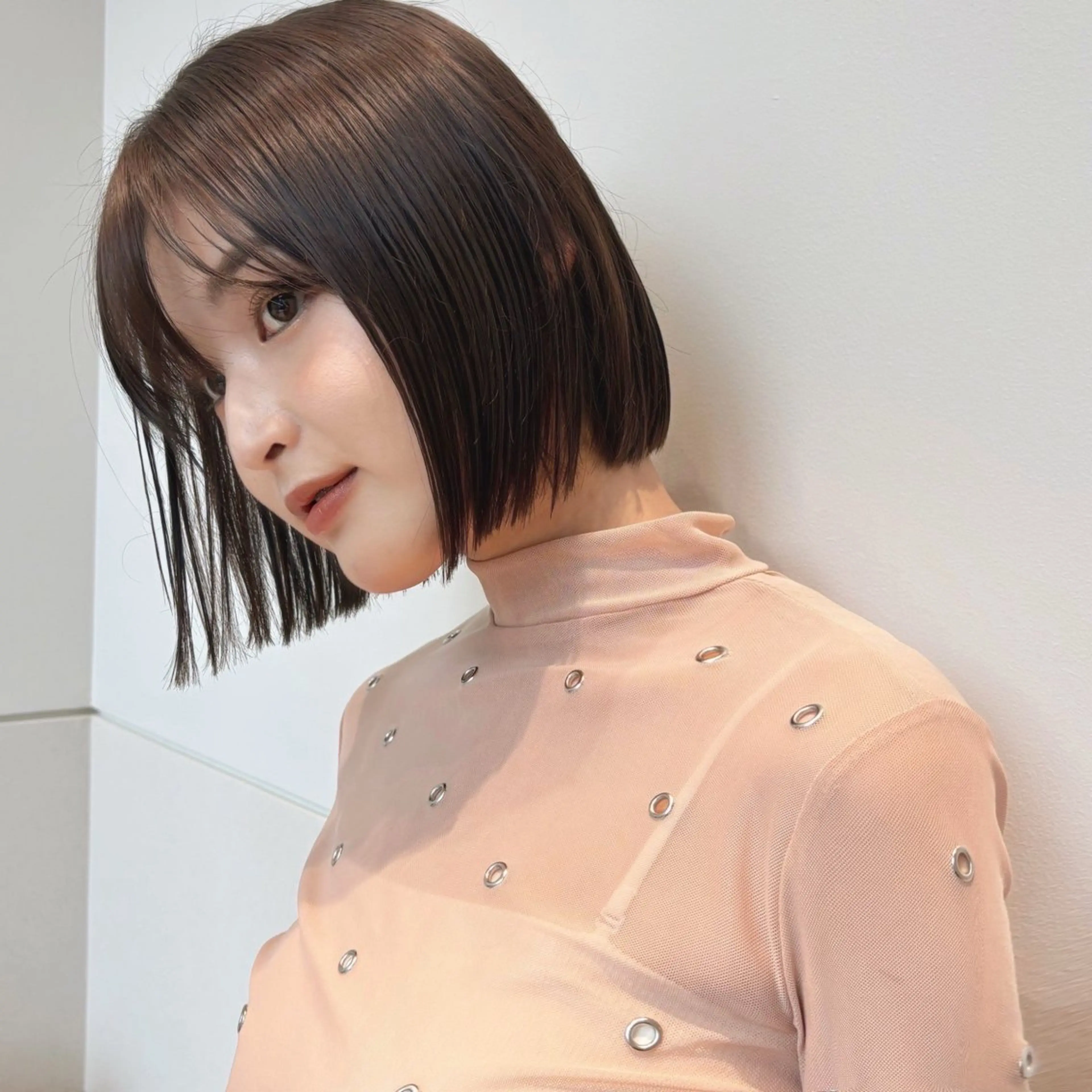 ショート カラー ブラウンカラー ボブ カット ヘアカラー ベージュ/暖色カラー /ボブ/ミカのヘアスタイル