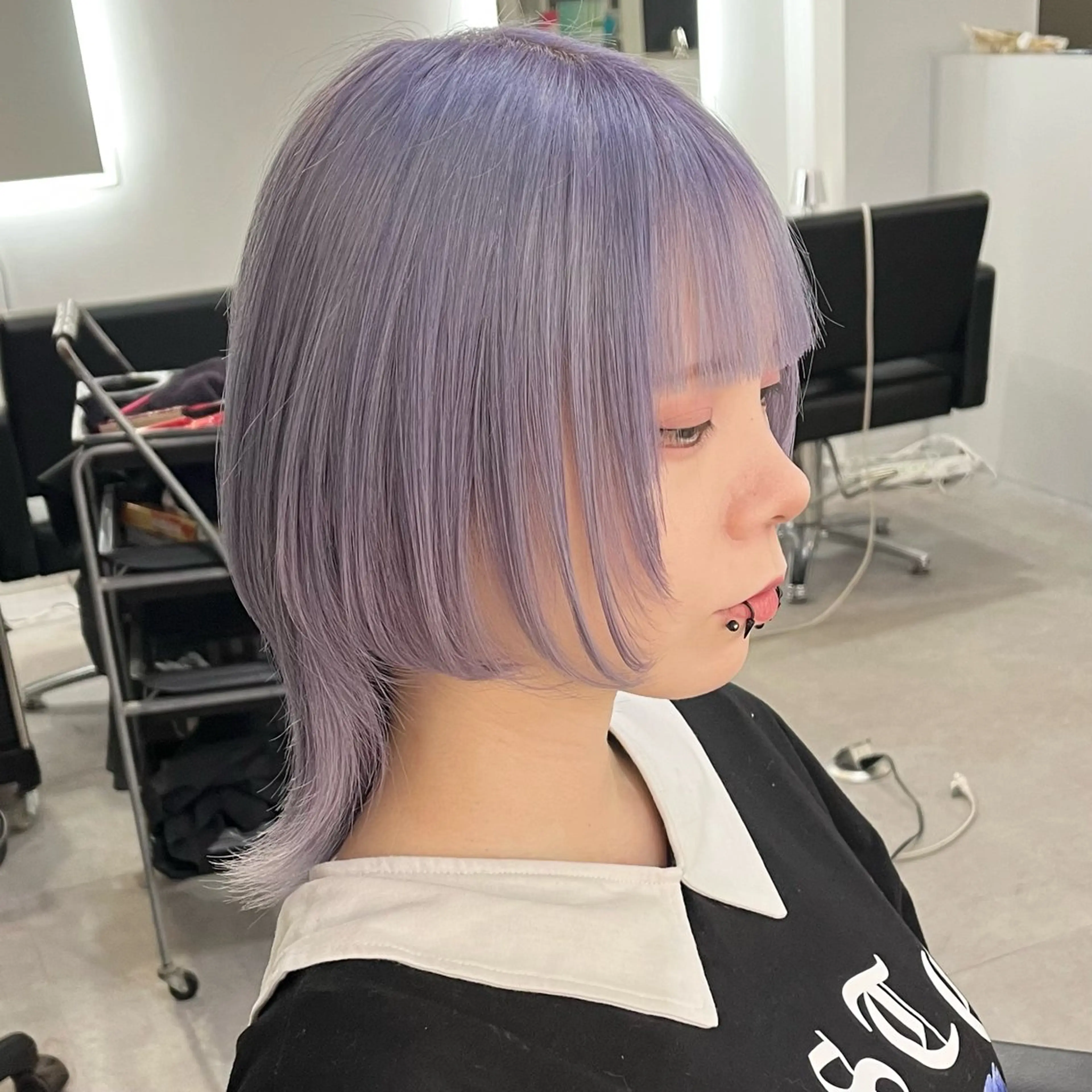 ミディアム カラー パープルカラー ウルフカット ヘアカラー Cielro所属・エクステ ♡ 篠田 梓のヘアスタイル
