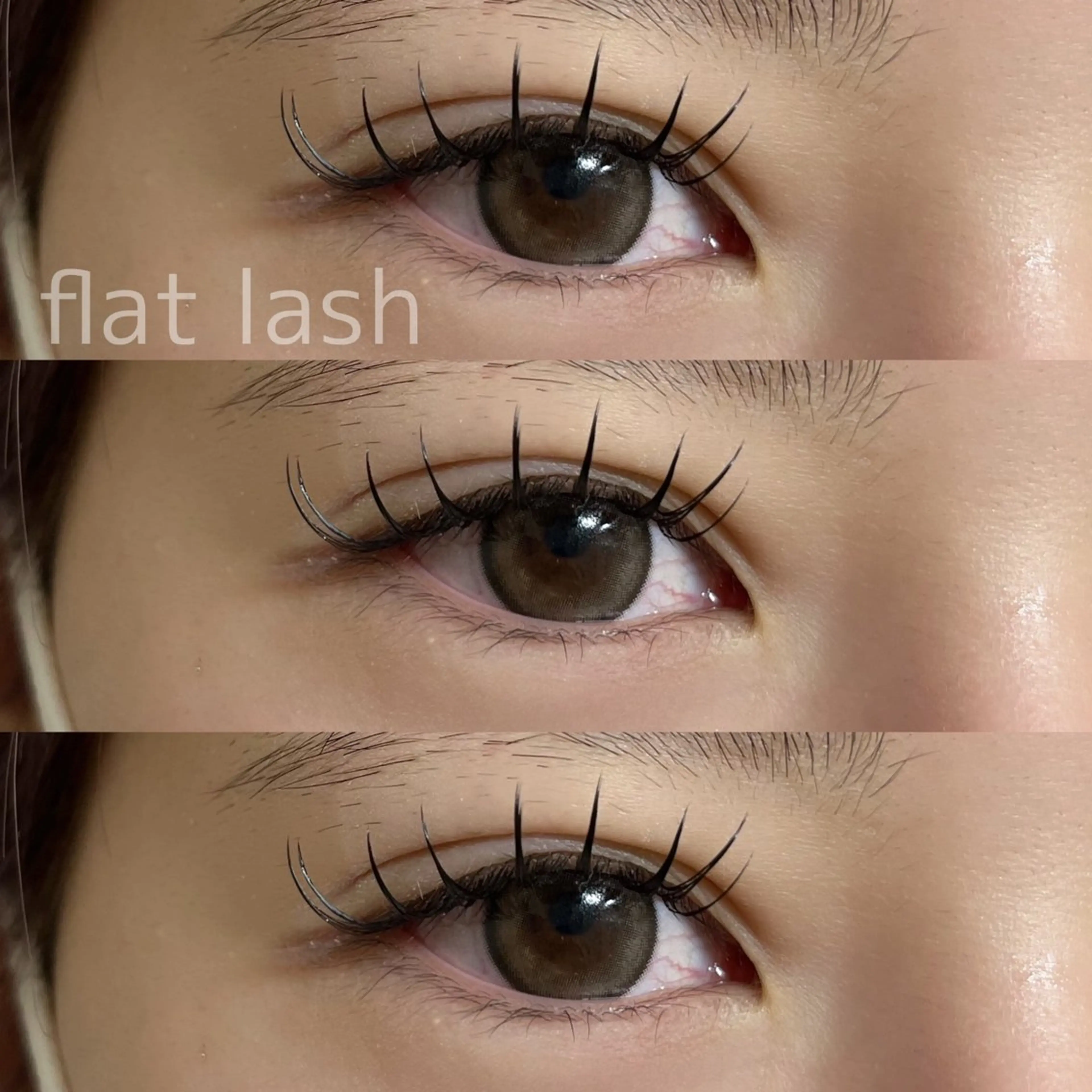 マツエク・マツパ 束感まつ毛 フラットラッシュ 目尻長め riah リアのマツエク・マツパデザイン