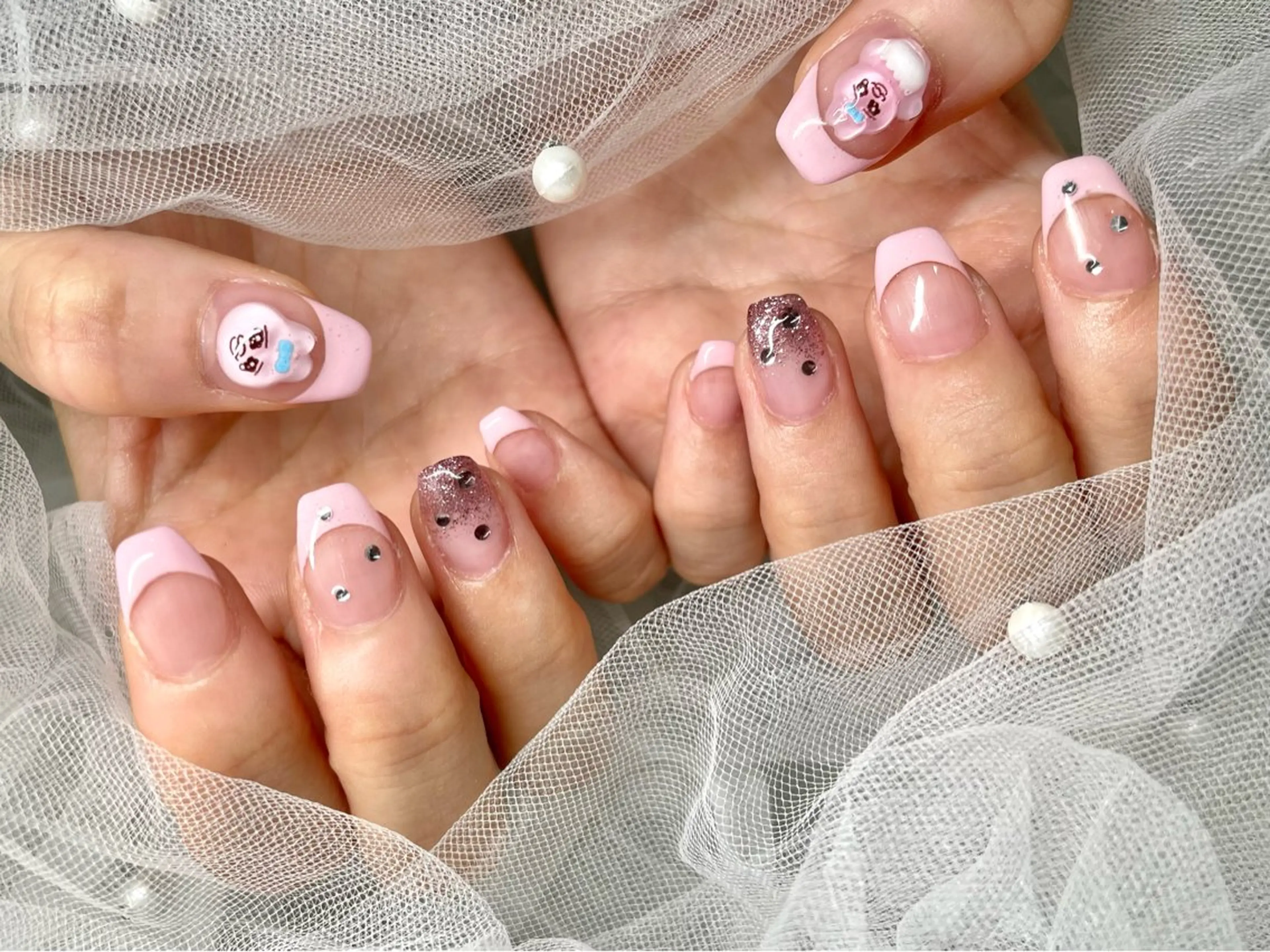 ネイル フレンチネイル ゆりか ジョアアンジェ福島のネイルデザイン