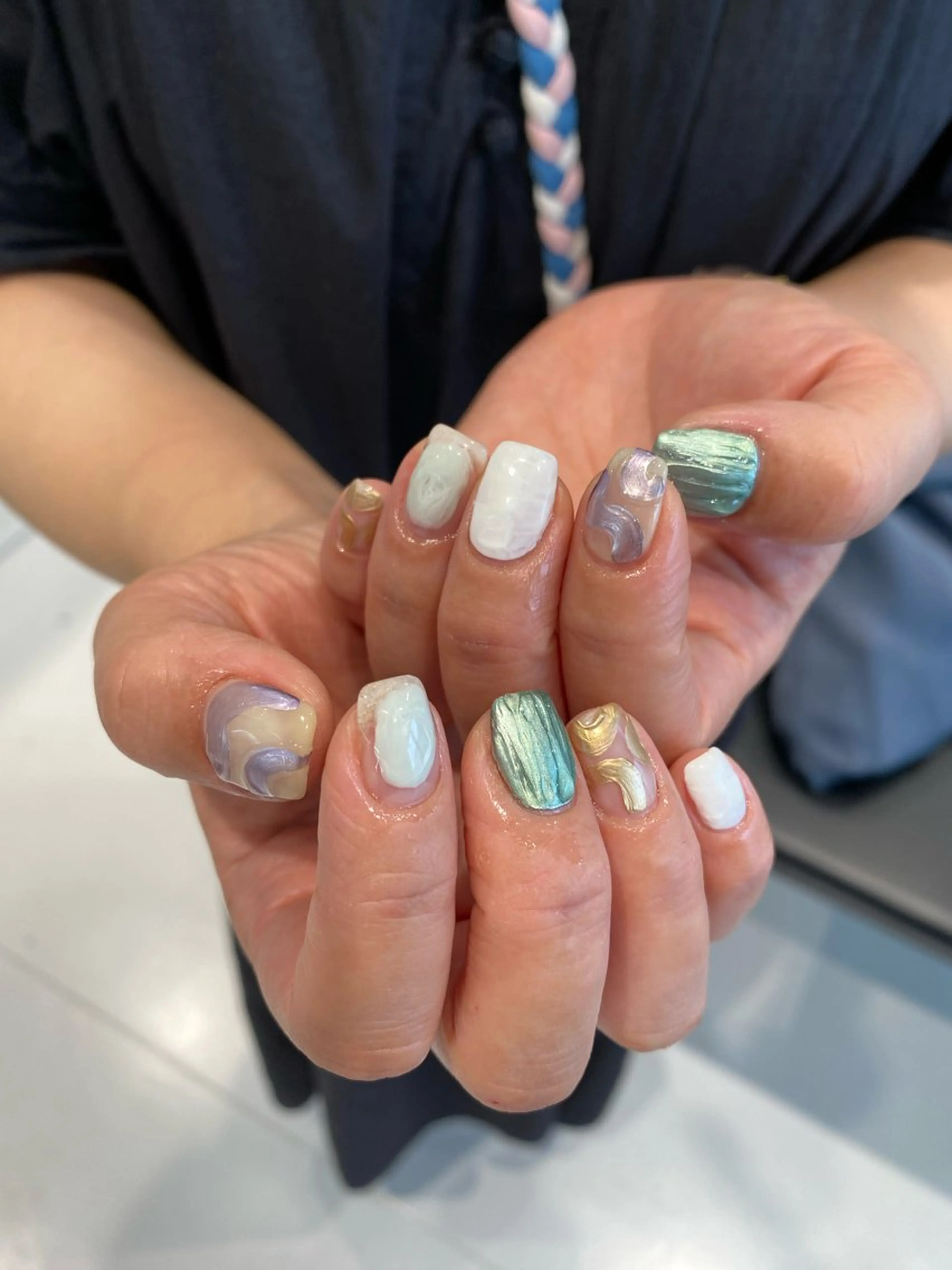 ネイル ジェルネイル マグネットネイル ニュアンスネイル ワンカラーネイル パラジェル ハンドネイル 草加ニュアンスネイル 🌚hersのネイルデザイン