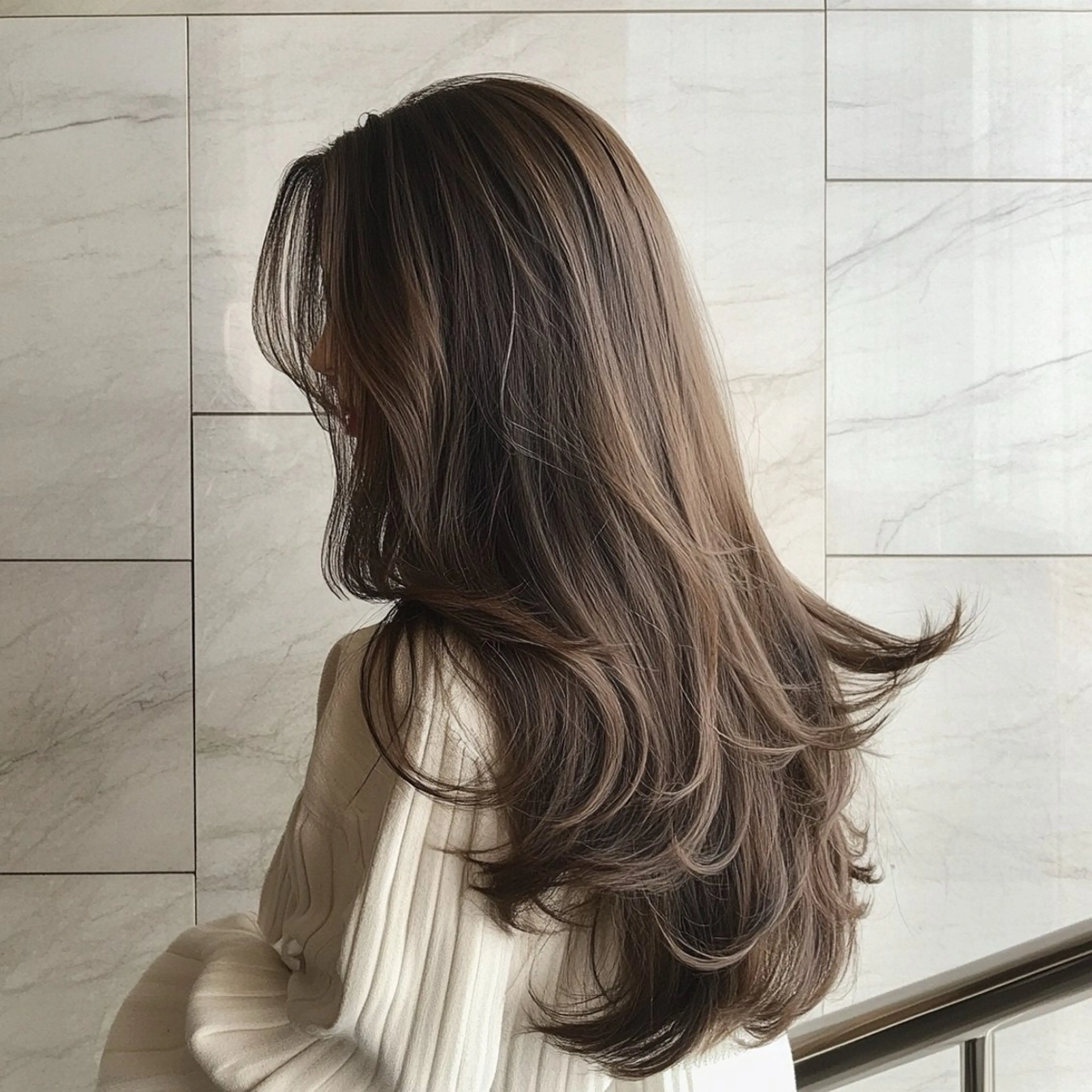 セミロング カラー ヘアカラー トリートメント 池袋/ダブルカラー GLADGE🩵のヘアスタイル