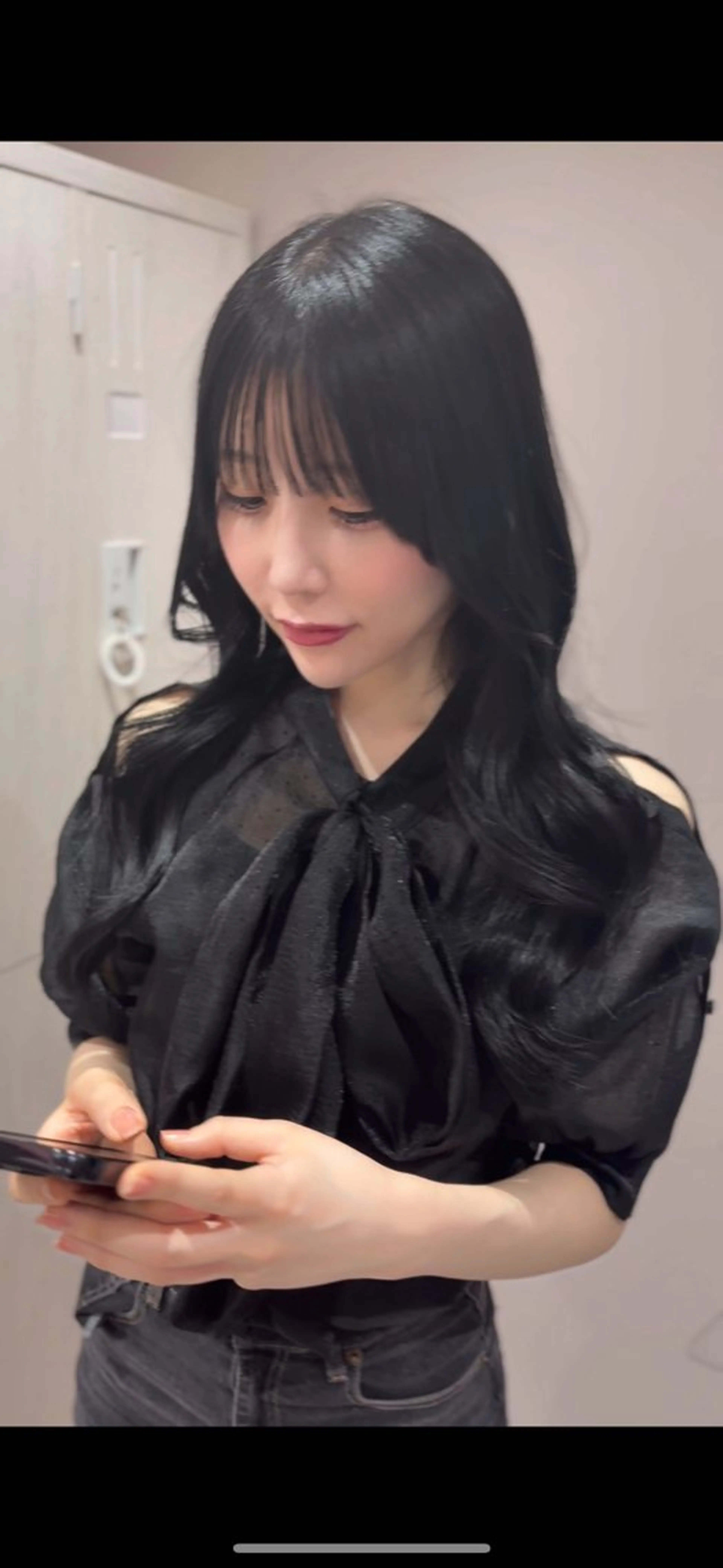 ロング ヘアカラー トリートメント ✨韓国風レイヤー/ くびれ巻き🖤　りくのヘアスタイル