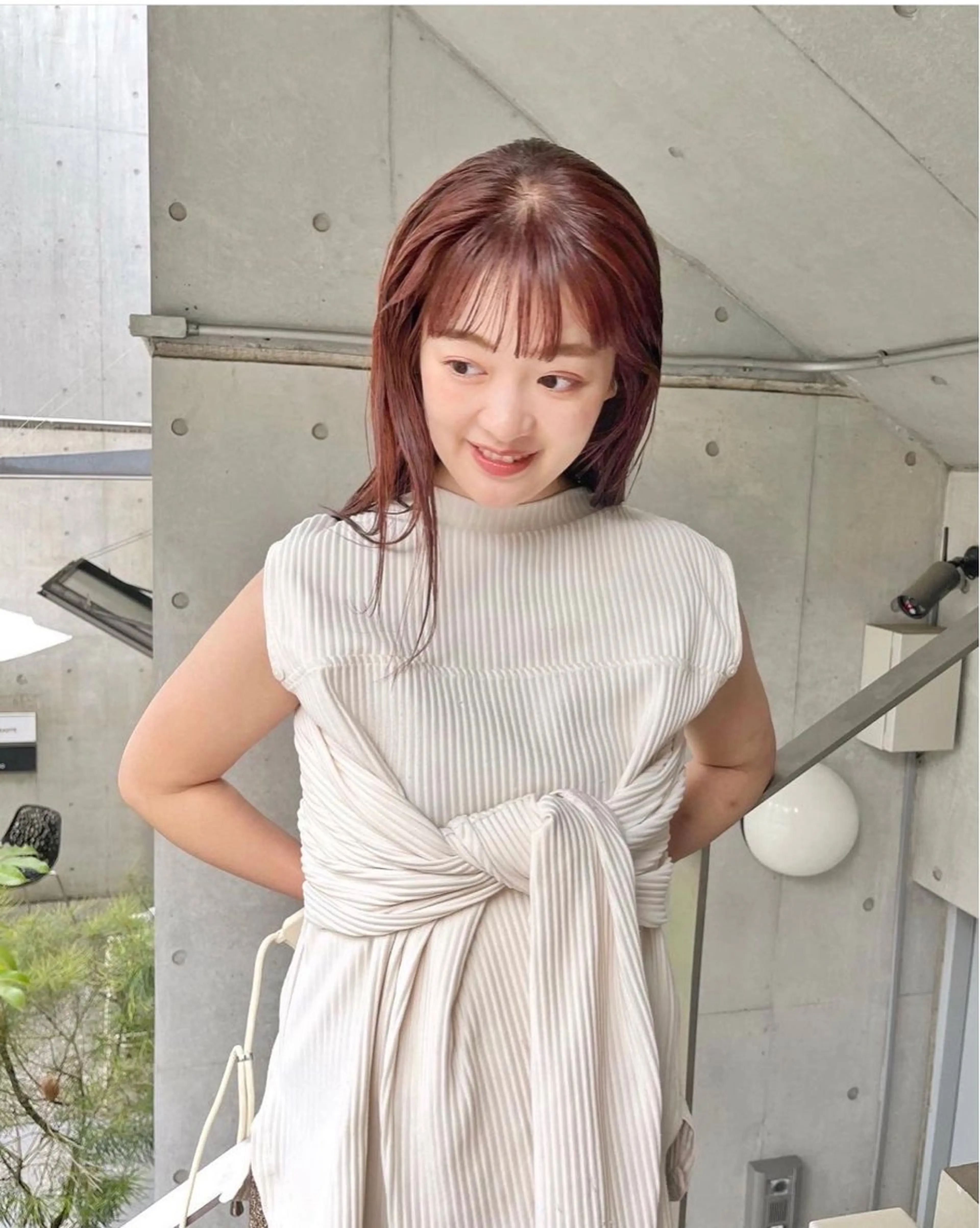 セミロング カラー カット ヘアカラー トリートメント GO TODAY SHAiRE SALON表参道Polaris店所属・暖色カラー/ピンク カラー/HARUKAのヘアスタイル