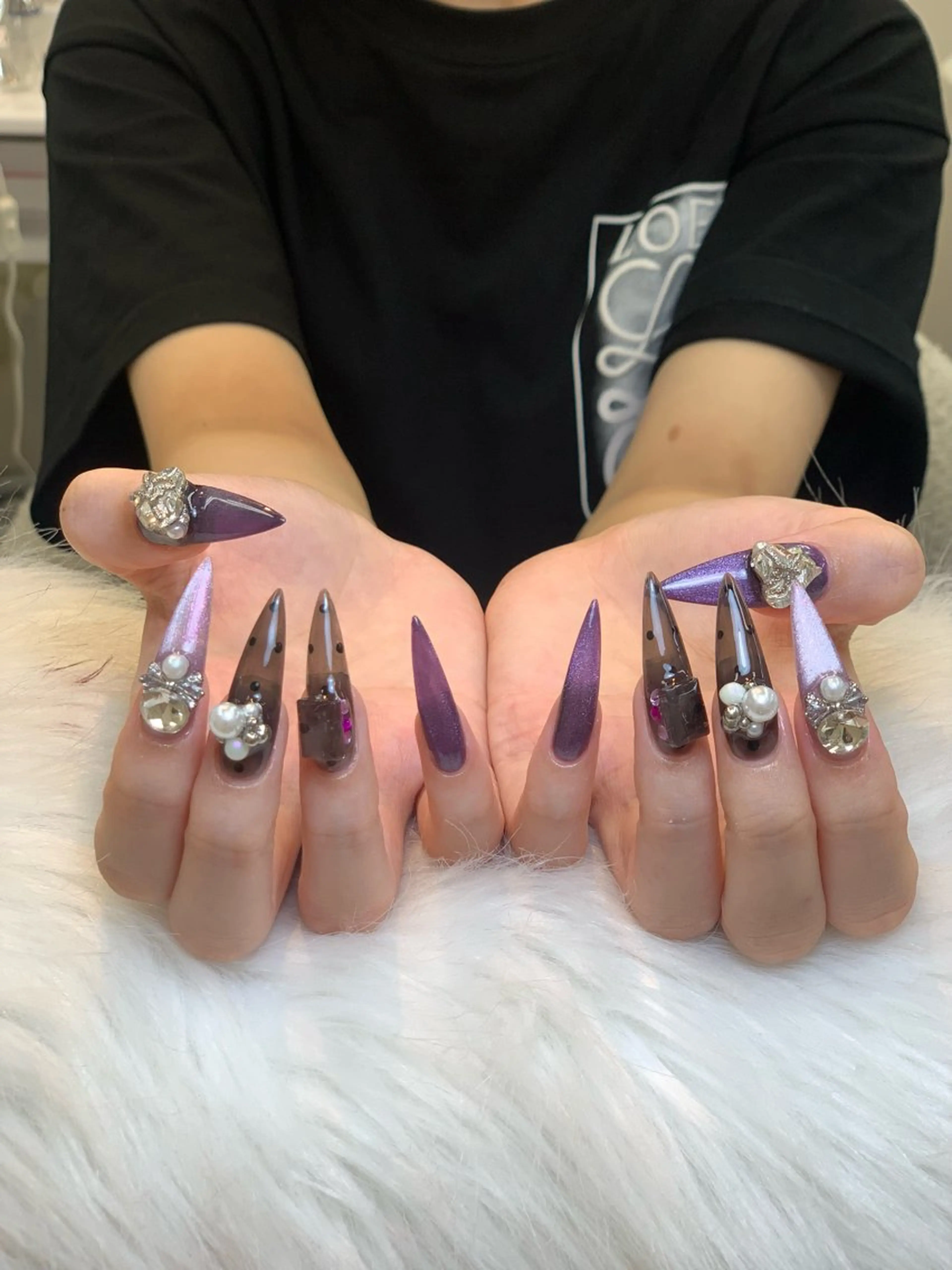 ネイル アートネイル 長さ出し ジェルネイル マグネットネイル ニュアンスネイル ハンドネイル Cloudy Chan Nailのネイルデザイン