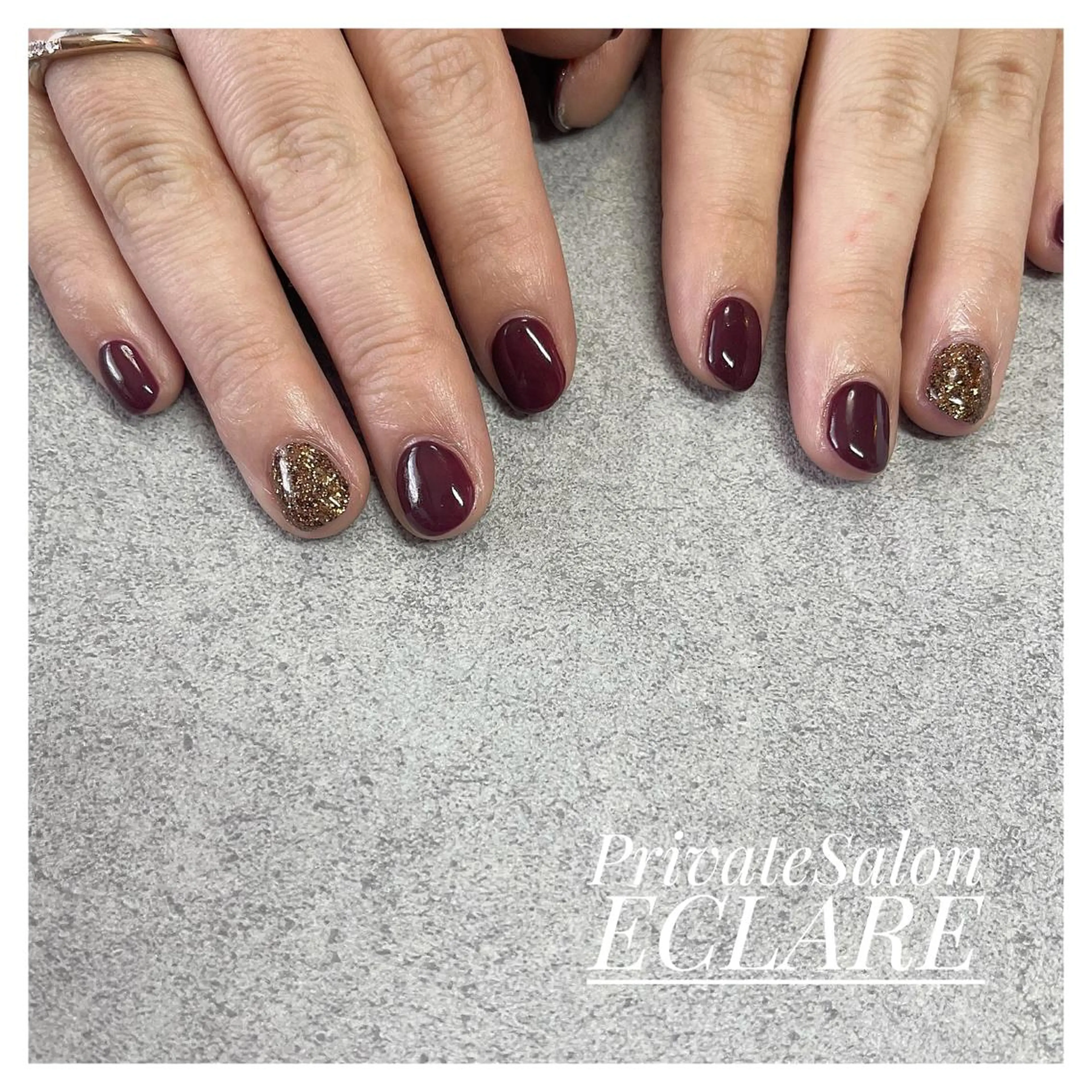 ネイル アートネイル ブラウン フットネイル フレンチネイル ジェルネイル Nail Salon ECLAREのネイルデザイン