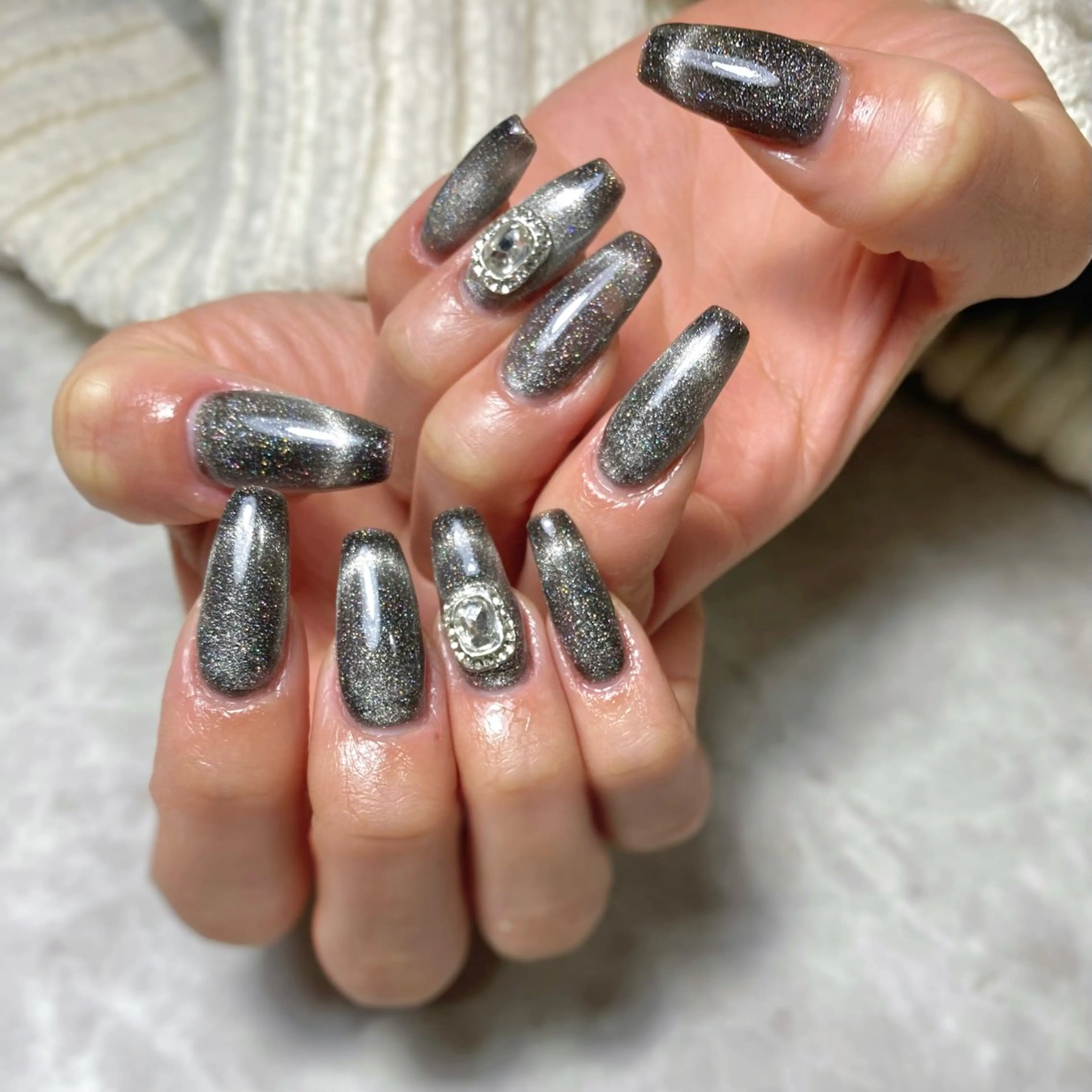 ネイル フラッシュネイル キラキラネイル ラメ(グリッター) マグネットネイル non ♡のネイルデザイン