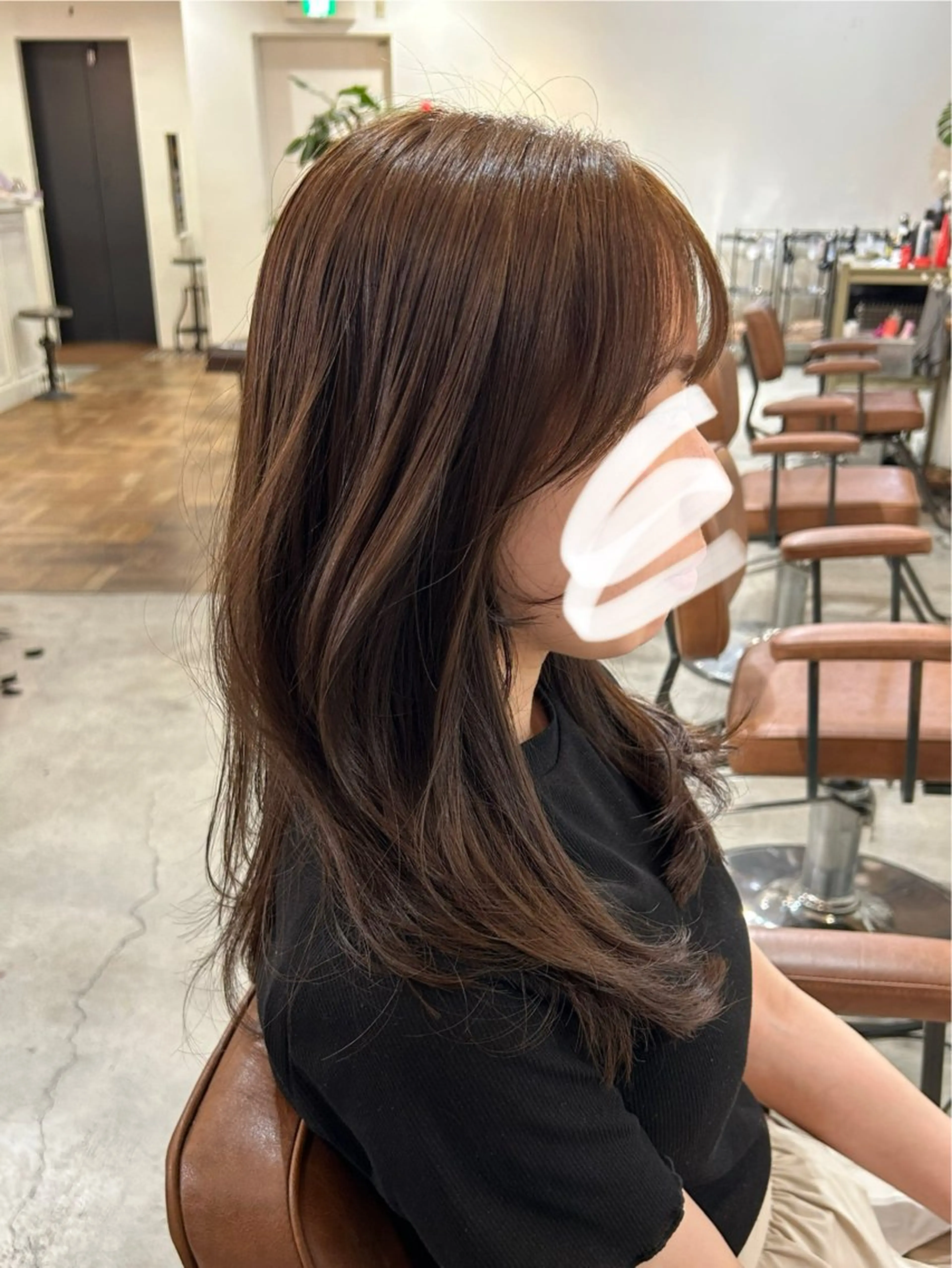 ロング カラー ベージュカラー レイヤーカット カット ヘアカラー トリートメント 梅田/透明感カラー ボブレイヤーきょうかのヘアスタイル