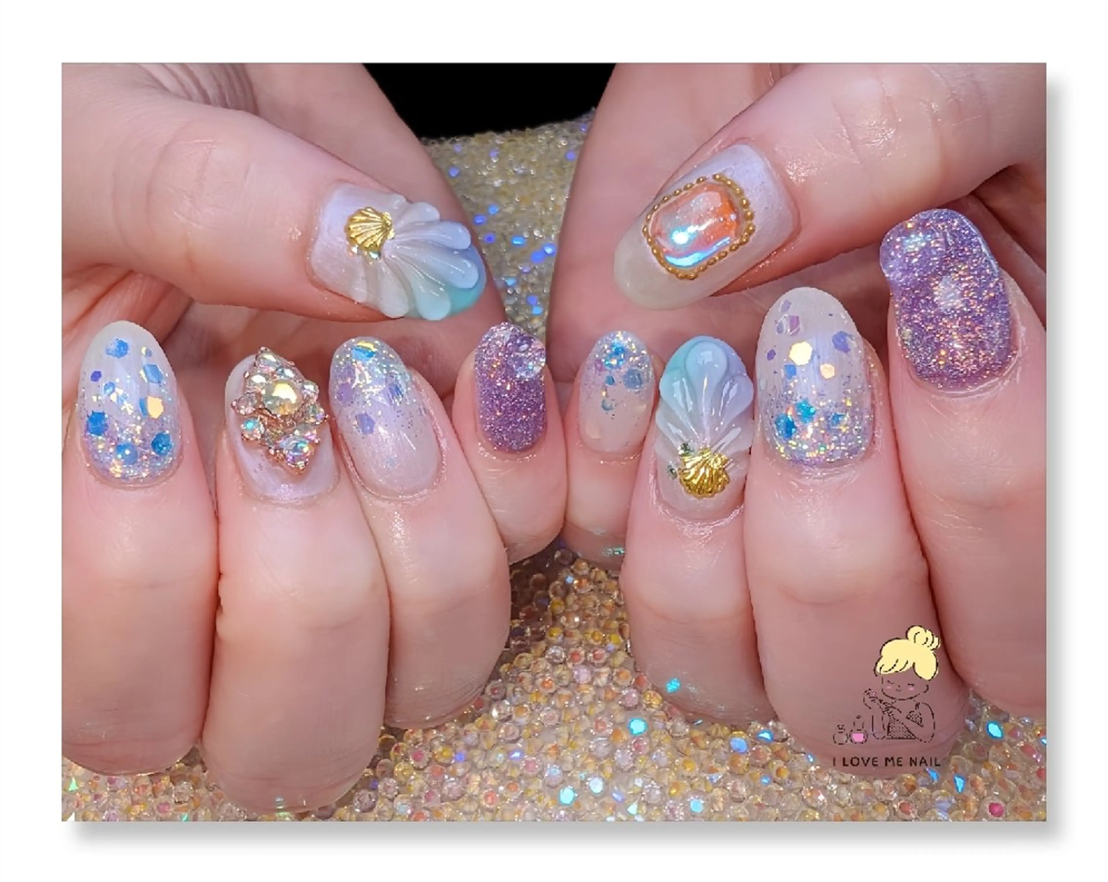 ネイル 長さ出し ジェルネイル ハート 韓国ネイル マグネットネイル ハンドネイル I LOVE ME NAIL.｡.:*♡のネイルデザイン