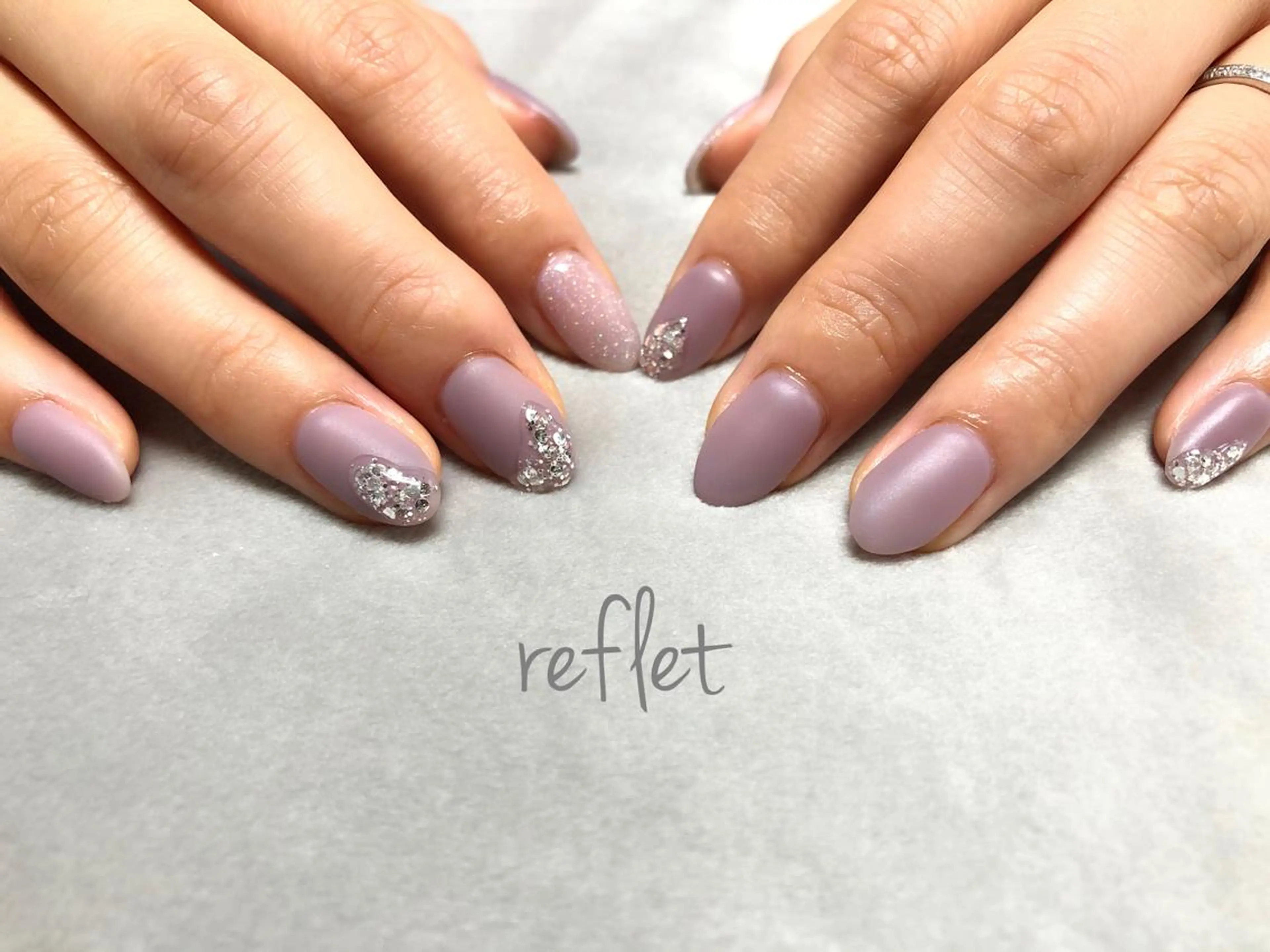 ネイル マットネイル ニュアンスネイル ワンカラーネイル ハンドネイル reflet nailのネイルデザイン
