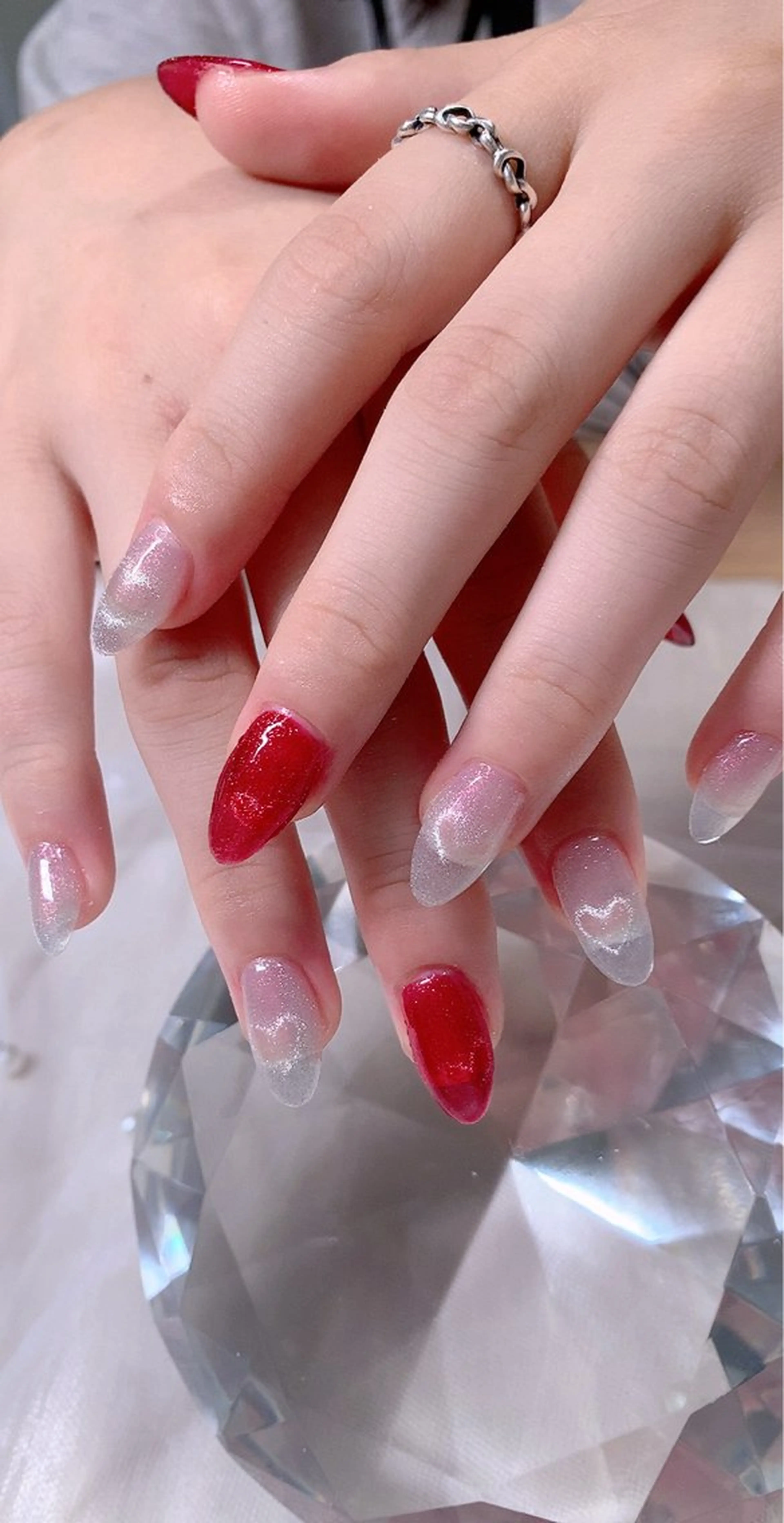 ネイル ハート キラキラネイル マグネットネイル Cute Tips nailのネイルデザイン