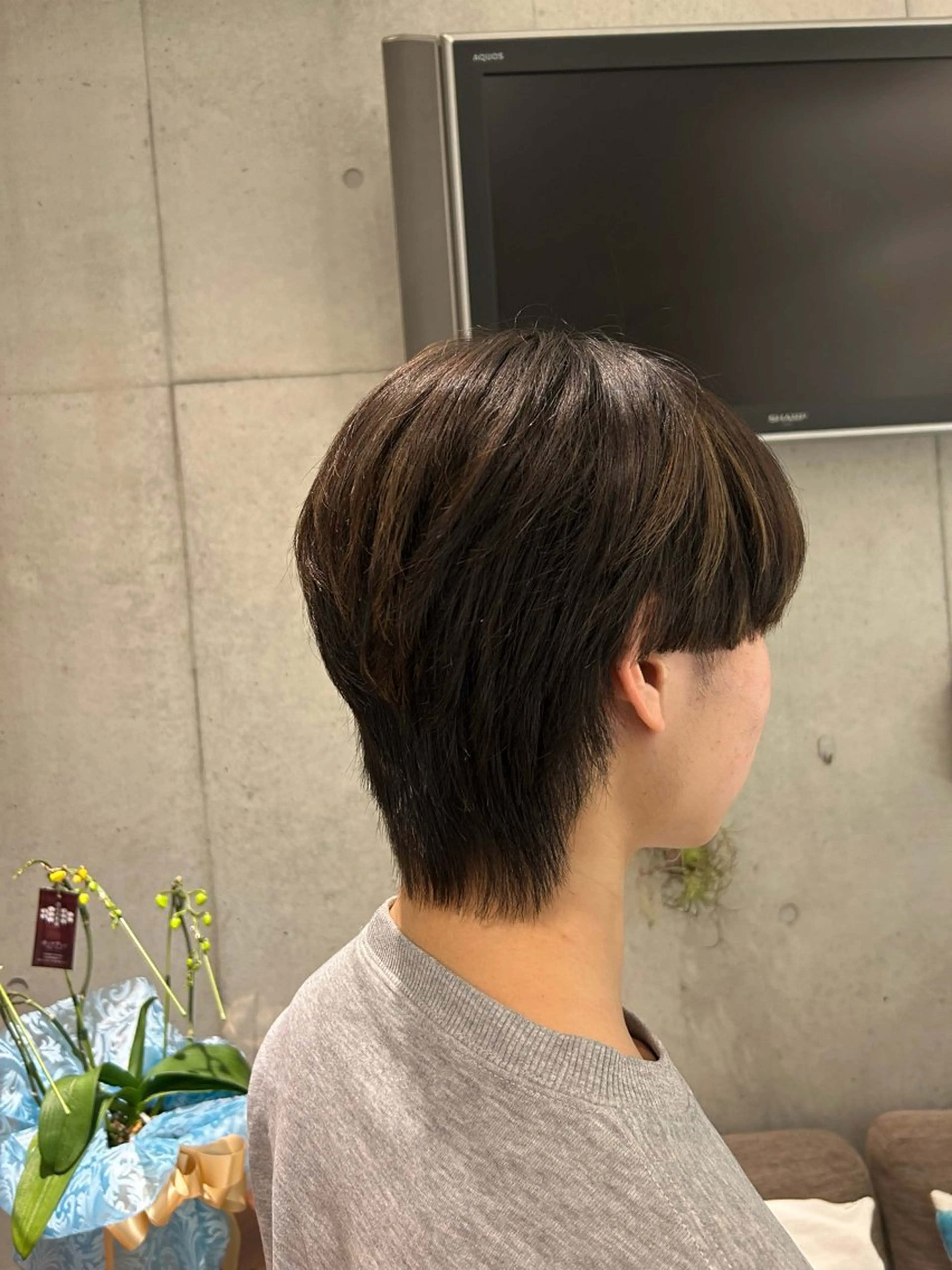 メンズ センターパート マッシュ 💫ブリーチカラー 鈴木美菜実💫のヘアスタイル