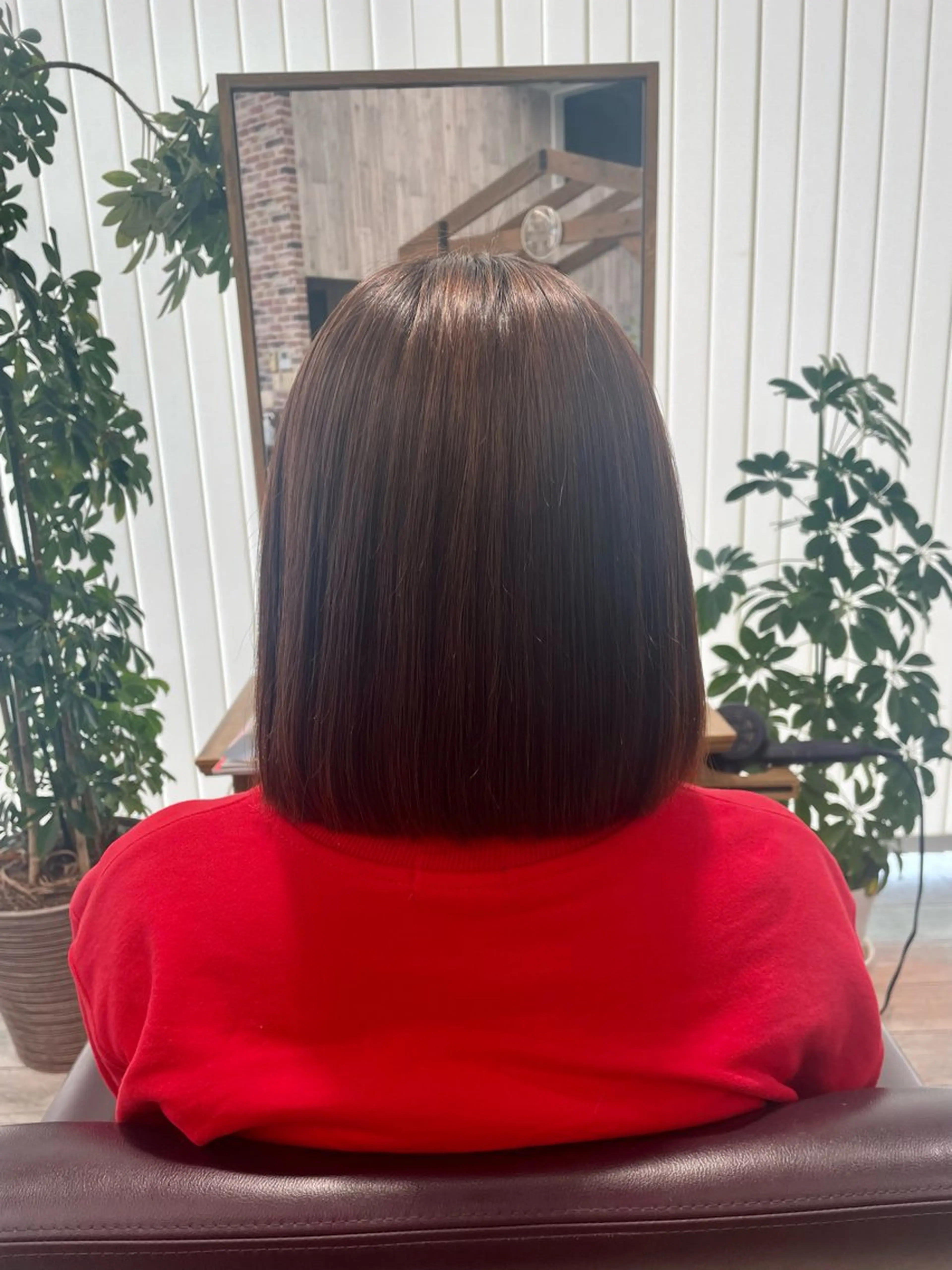 ミディアム 縮毛矯正 トリートメント シミズ カエデ🍁のヘアスタイル