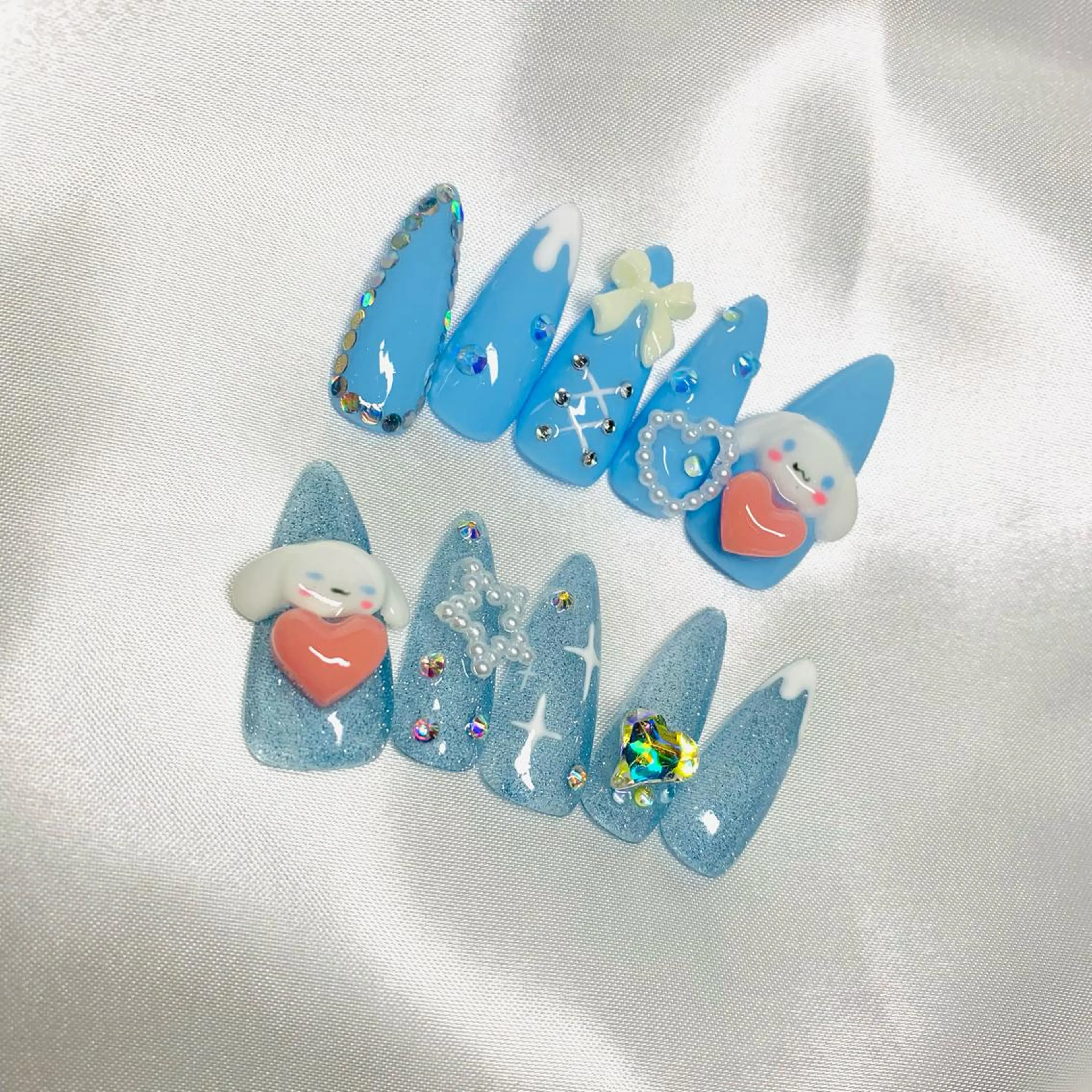 ネイル ジェルネイル ラメ(グリッター) 水色 パラジェル Nailsalon Spina 琴美のネイルデザイン