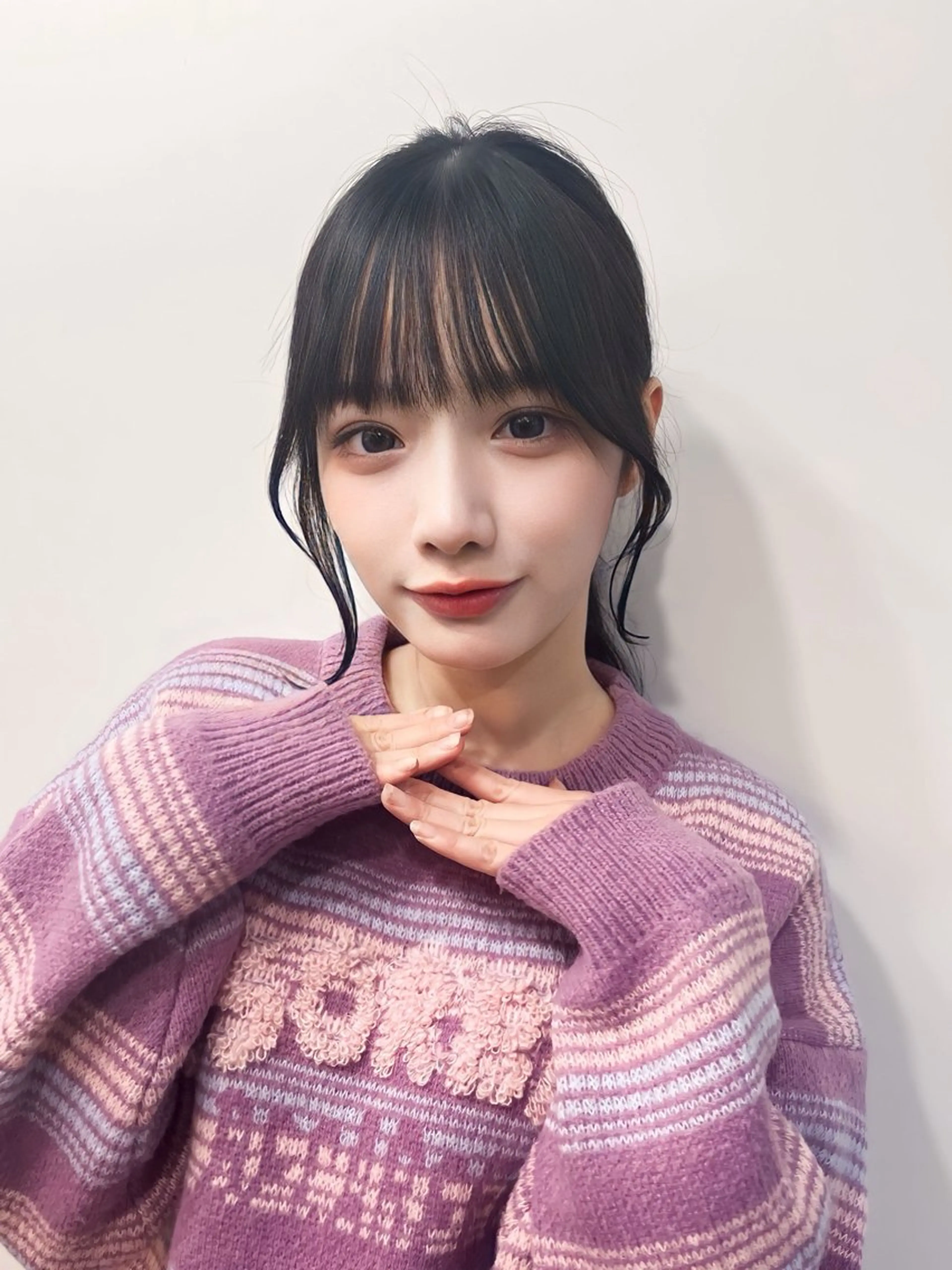 セミロング カラー 顔周りカット カット ヘアカラー トリートメント 透明感×髪質改善🧸 韓国ヘア　武田涼のヘアスタイル