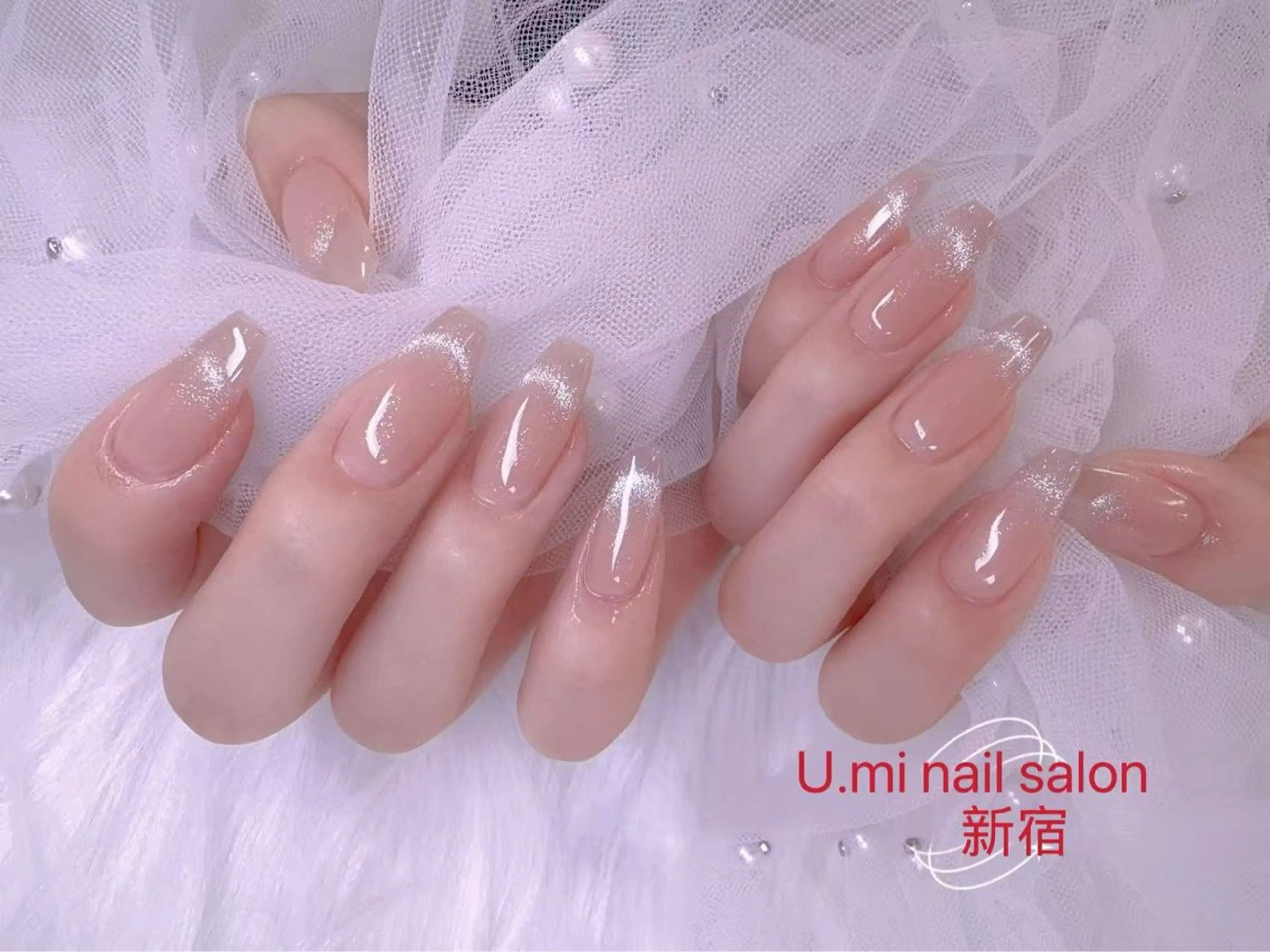 ネイル ボルドー チークネイル 長さ出し フレンチネイル ジェルネイル uminail cocoのネイルデザイン