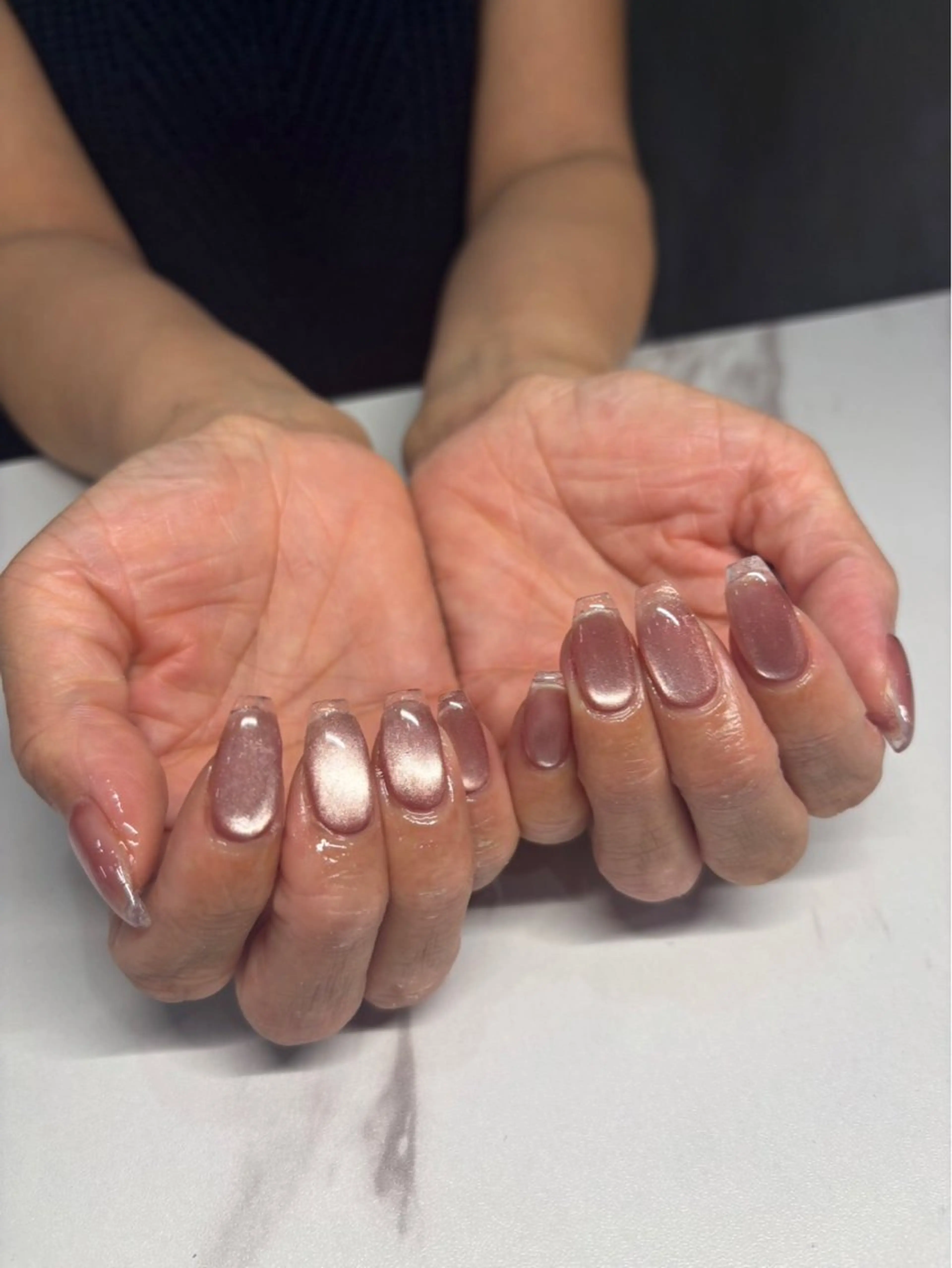 10本チップ長さだし＋先端クリアフレンチ（ベースカラーあり）の写真