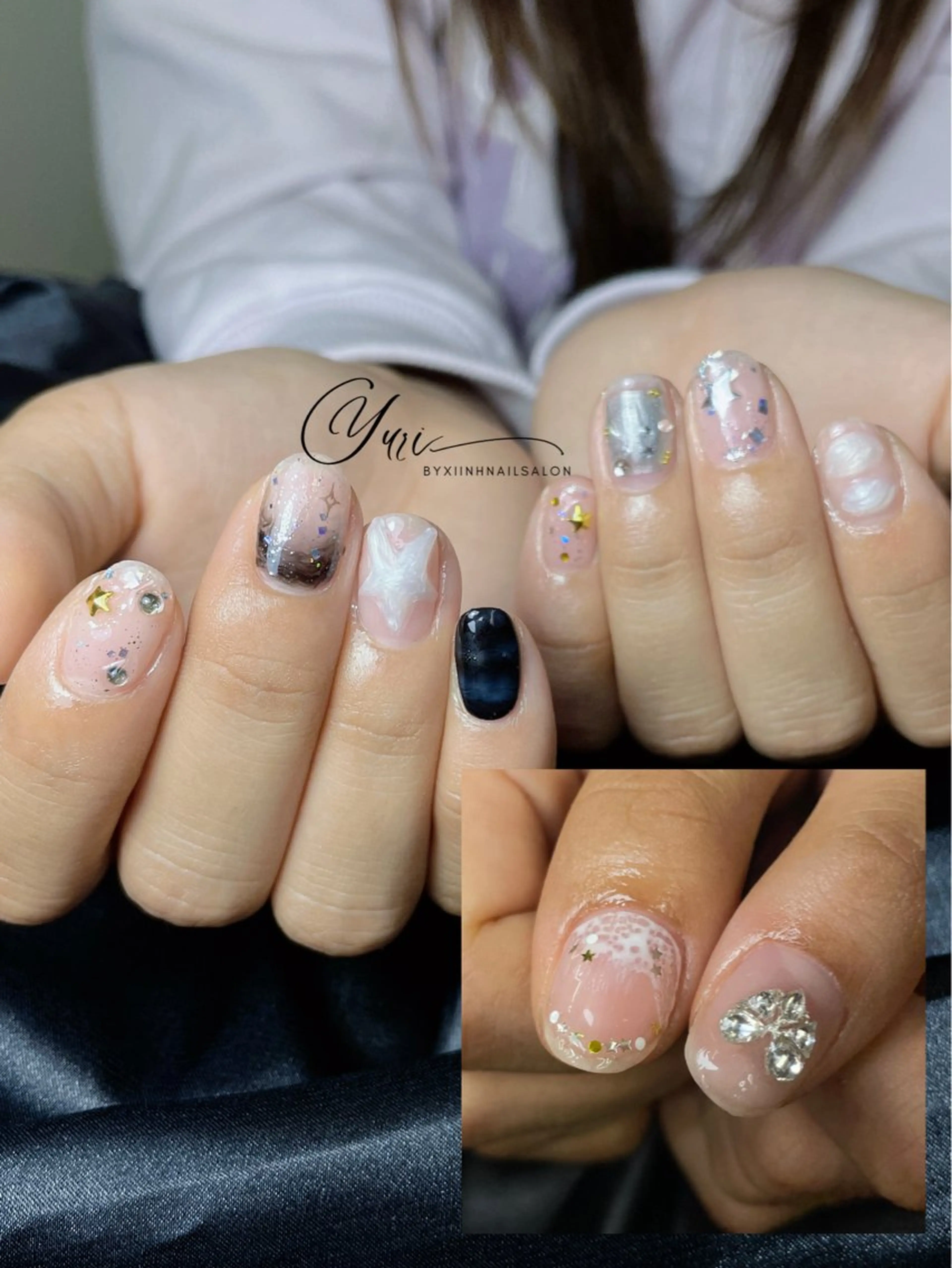 ネイル チークネイル 桜ネイル フラッシュネイル フットネイル フレンチネイル ハンドネイル YURI NAILのネイルデザイン