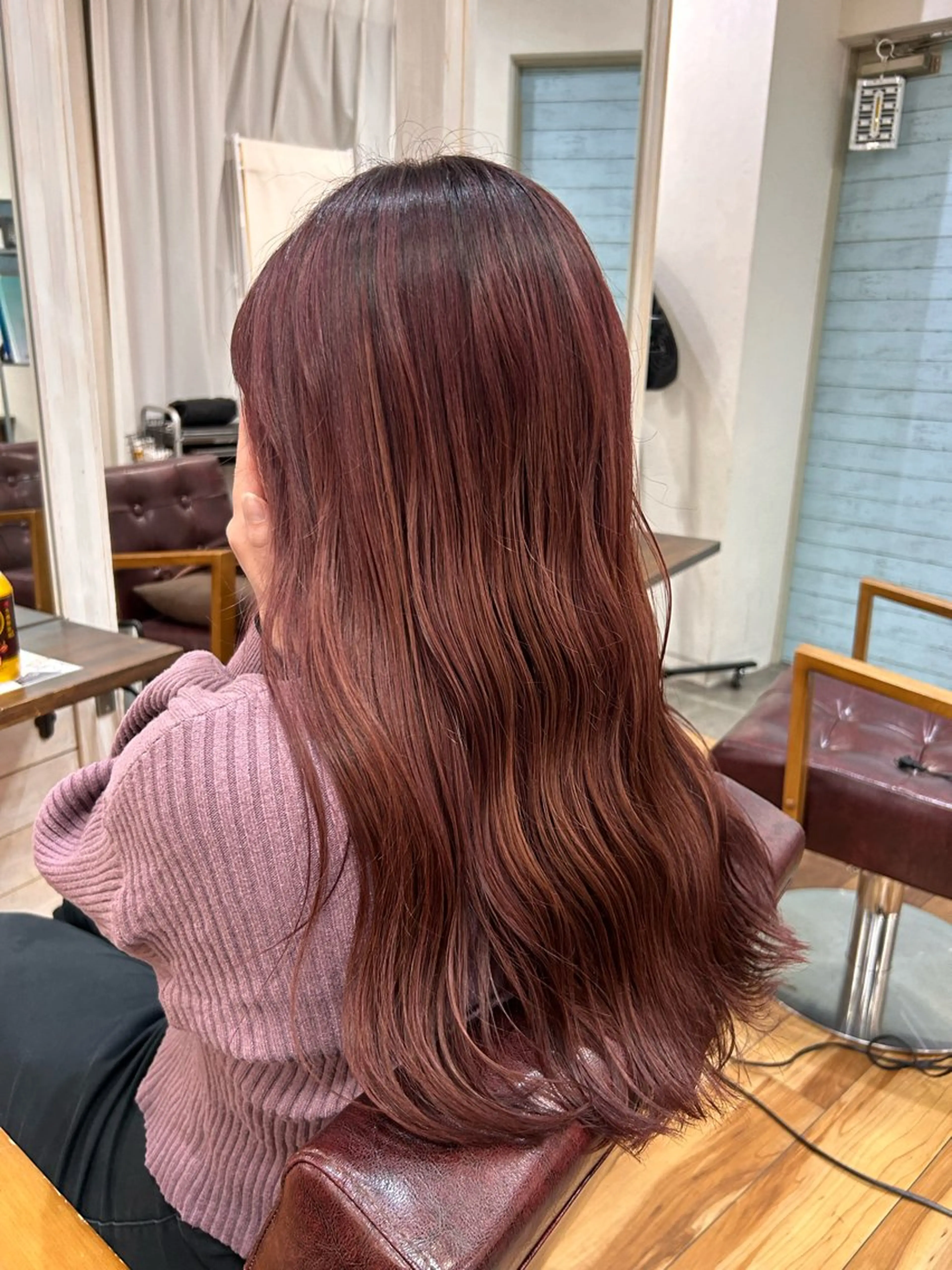 ロング カラー ブリーチ ブラウンカラー ケアブリーチ ダブルカラー ピンクカラー カット ヘアカラー トリートメント SOYON西大寺店所属・ダブルカラー/ 髪質改善💎安藤のヘアスタイル