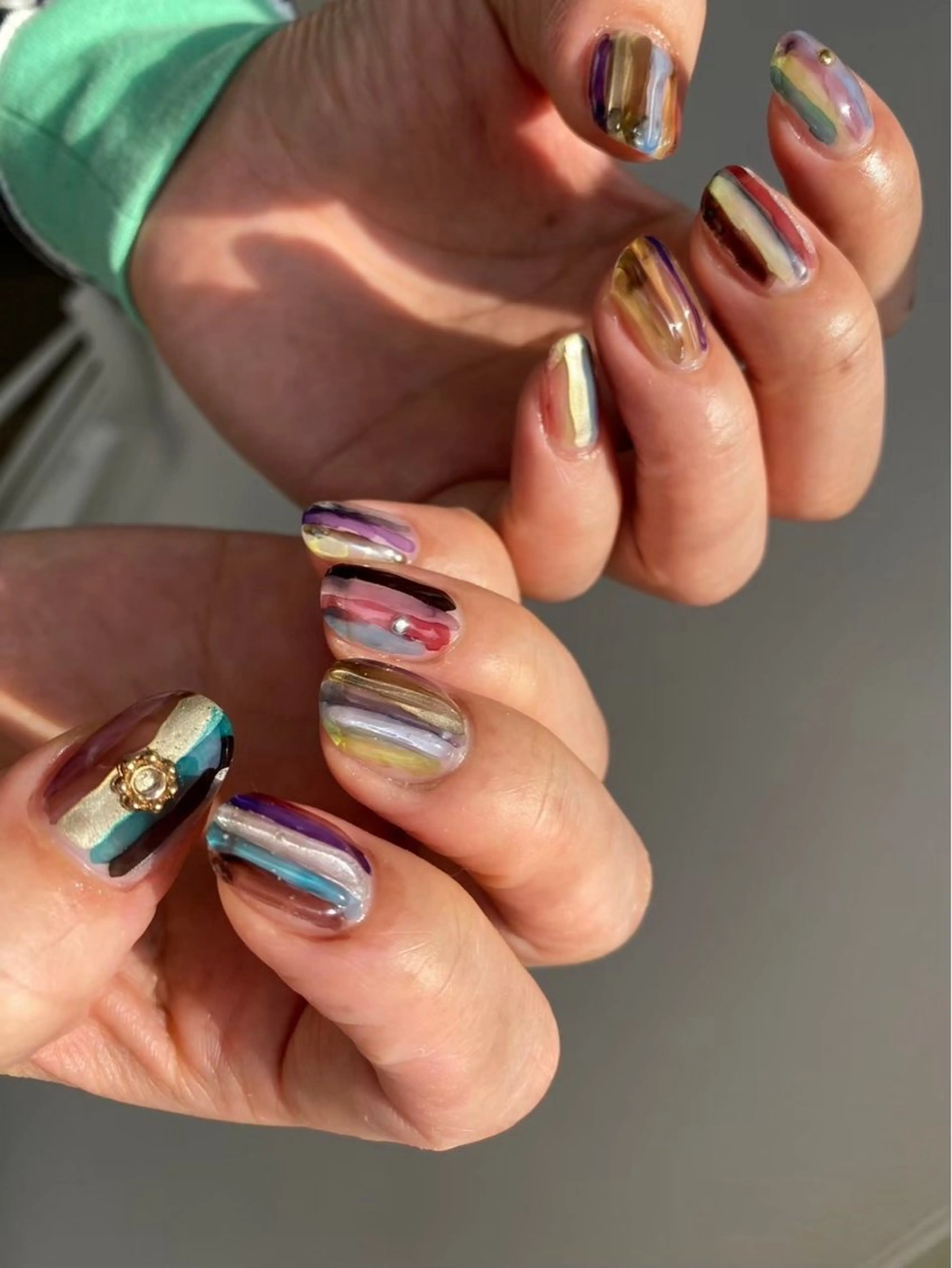 ネイル ジェルネイル マグネットネイル ニュアンスネイル ワンカラーネイル パラジェル ハンドネイル 草加ニュアンスネイル 🌚hersのネイルデザイン