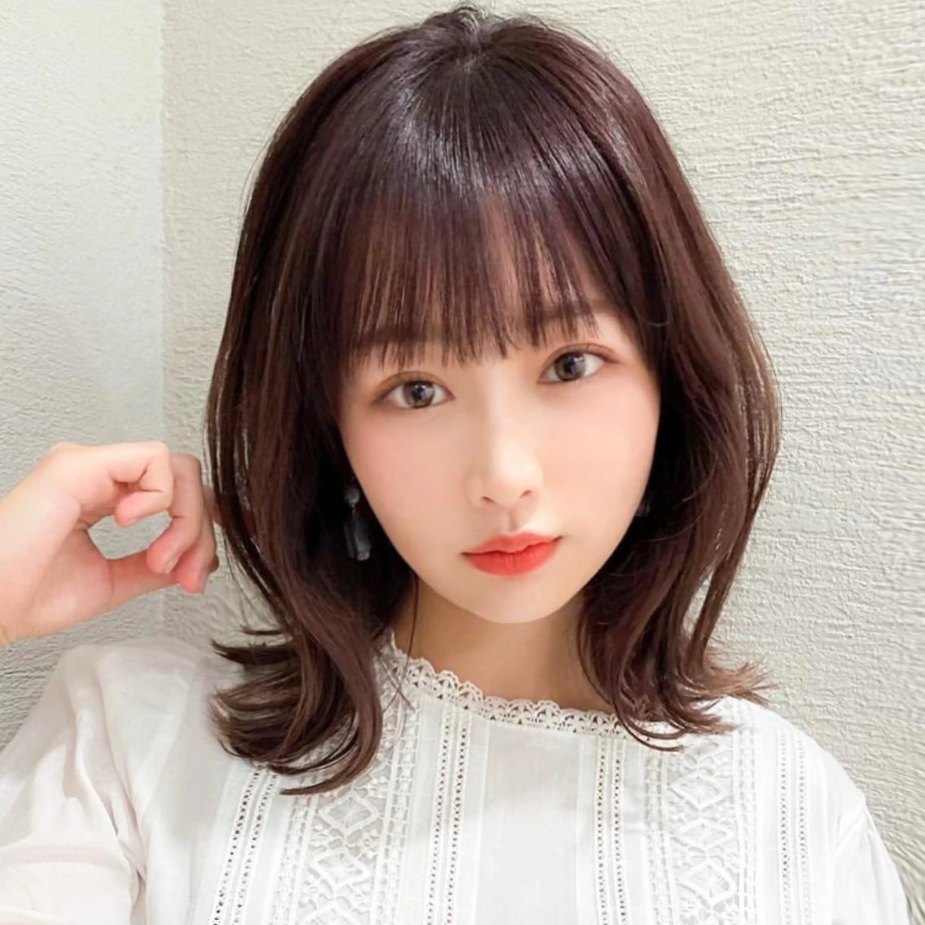 セミロング カラー パーマ 小顔カット カット ヘアカラー トリートメント 髪質改善/ レイヤーカット金井翔のヘアスタイル