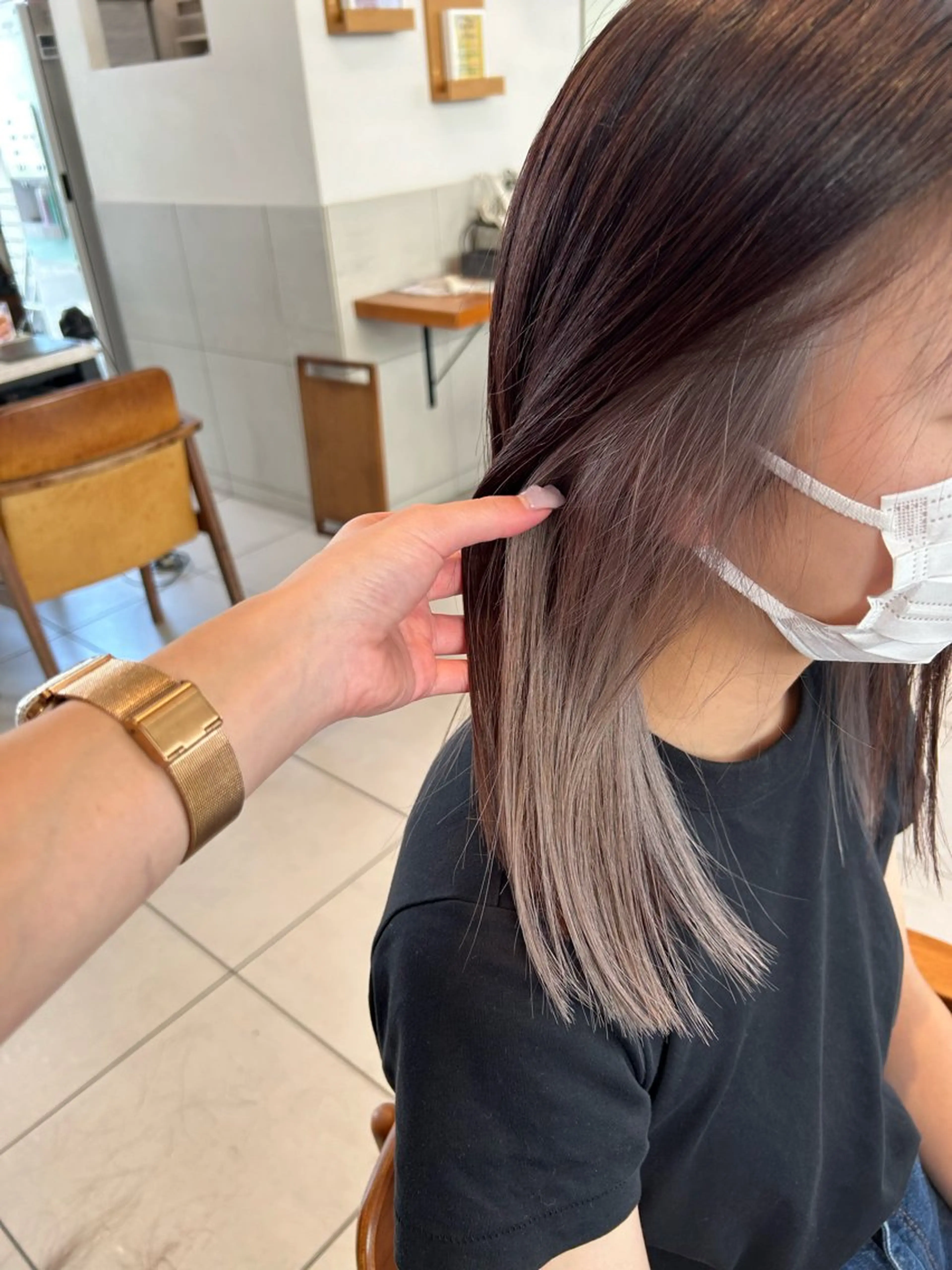 セミロング カラー インナーカラー ヘアカラー 艶カラー/耳つぼ/ 浴衣着付け/渡辺奈緒のその他イメージ