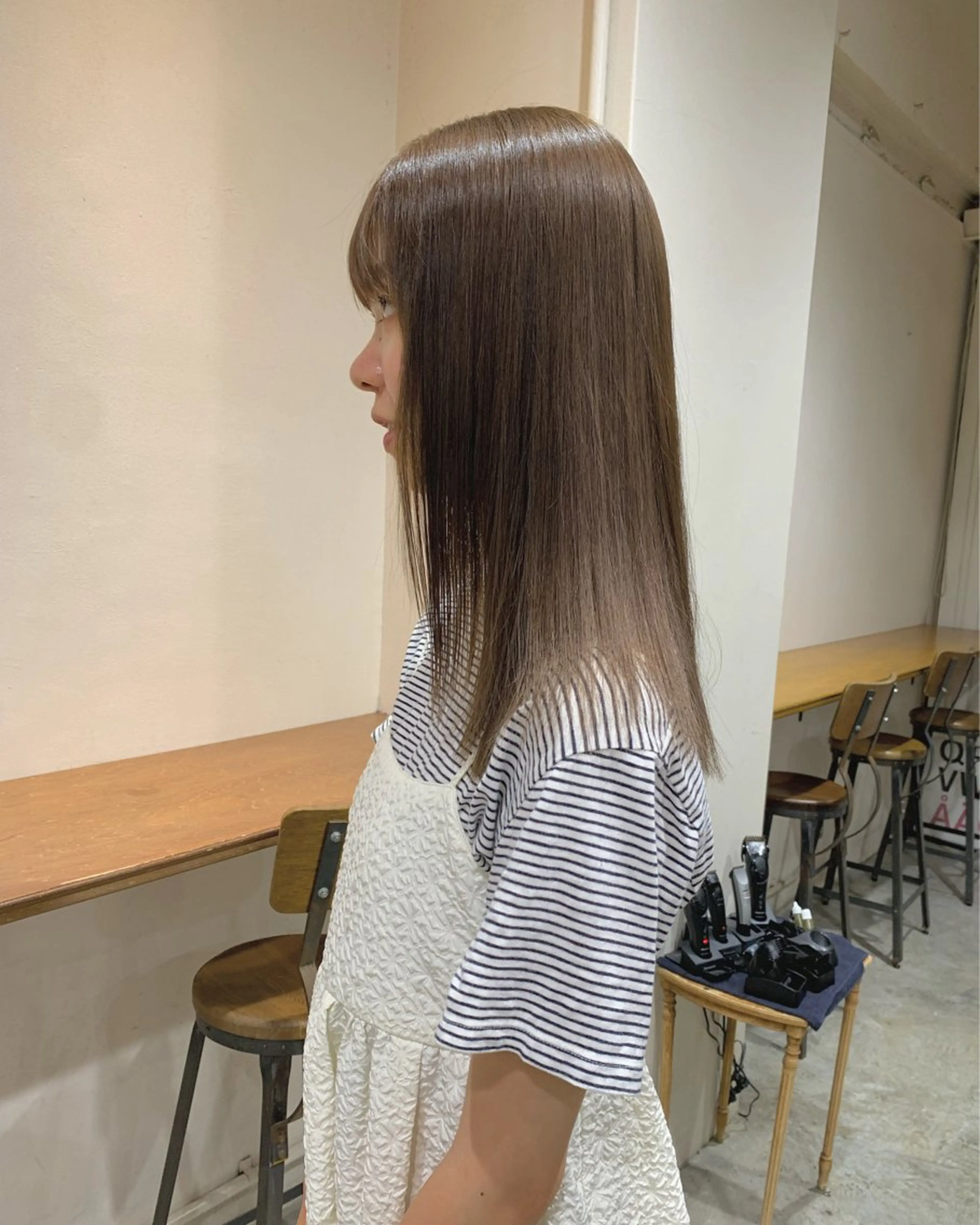 セミロング カラー ヘアアレンジ 山口 樹里のヘアスタイル