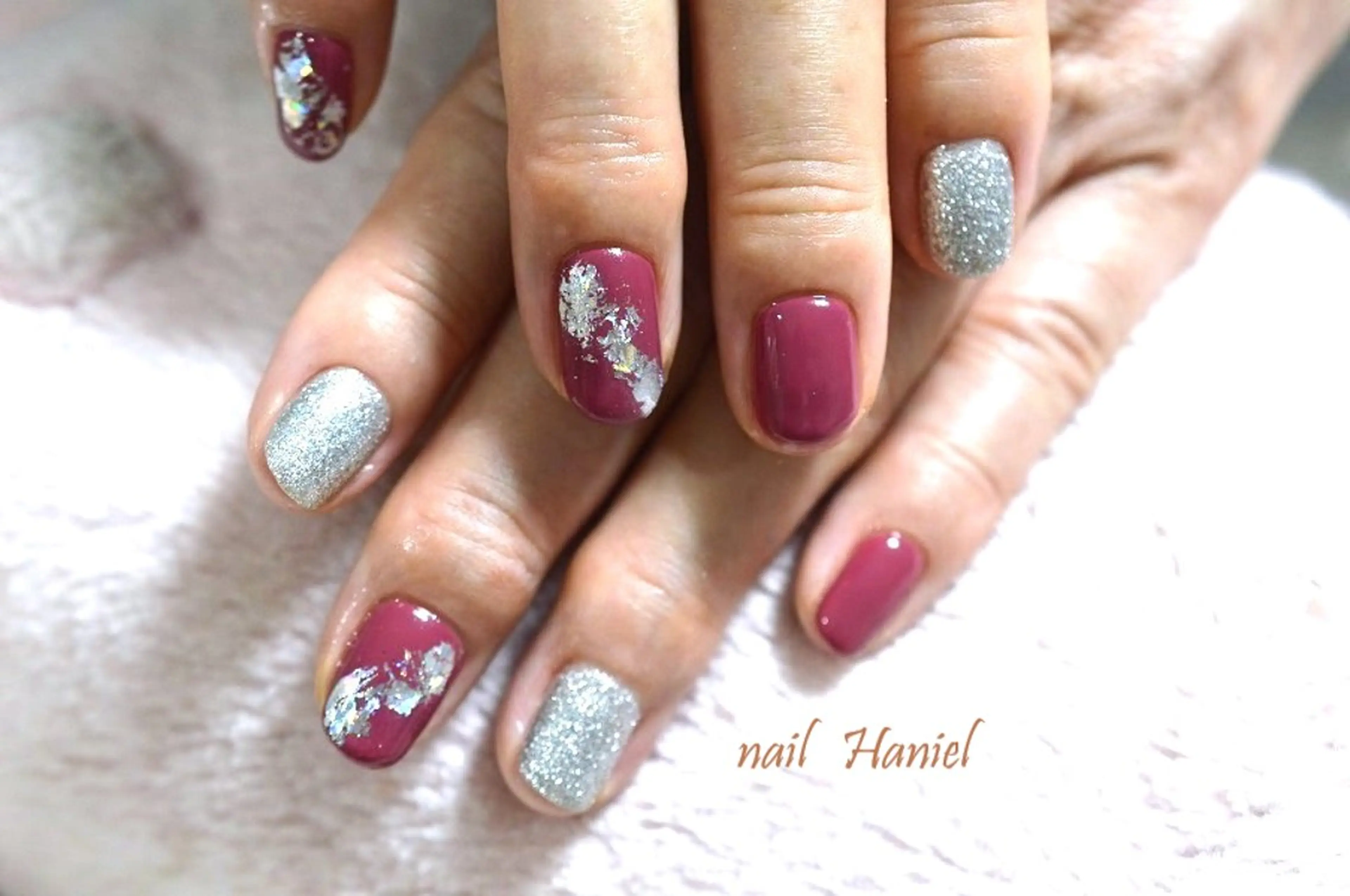 ネイル アートネイル ジェルネイル キラキラネイル オフィスネイル ワンカラーネイル nail Haniel所属・半蔵門サロンハニエル 魅神 ちよのネイルデザイン