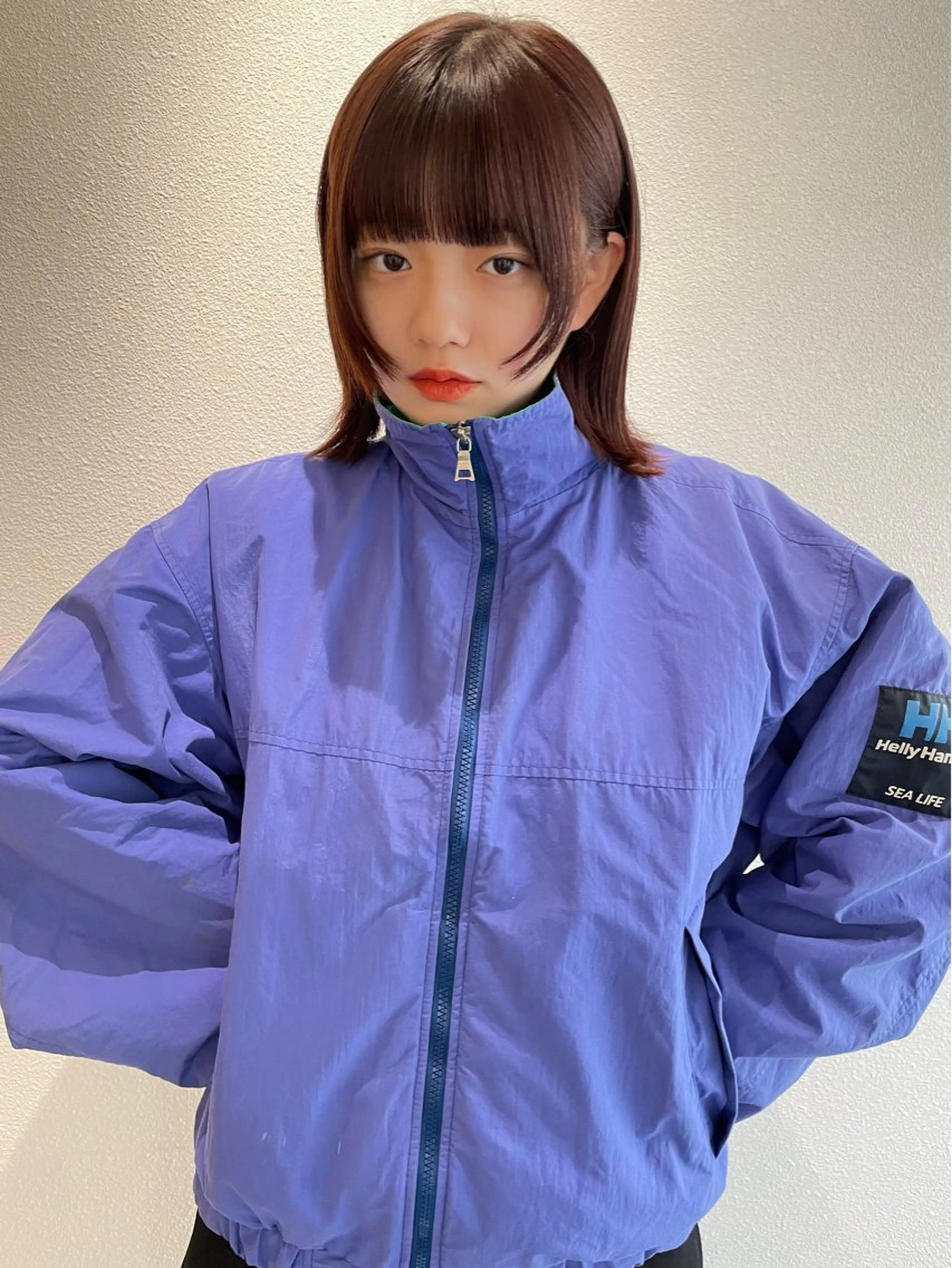 ミディアム ボブ 顔まわりレイヤー レイヤーカット くどうももか 浦和　ショート　ボブのヘアスタイル