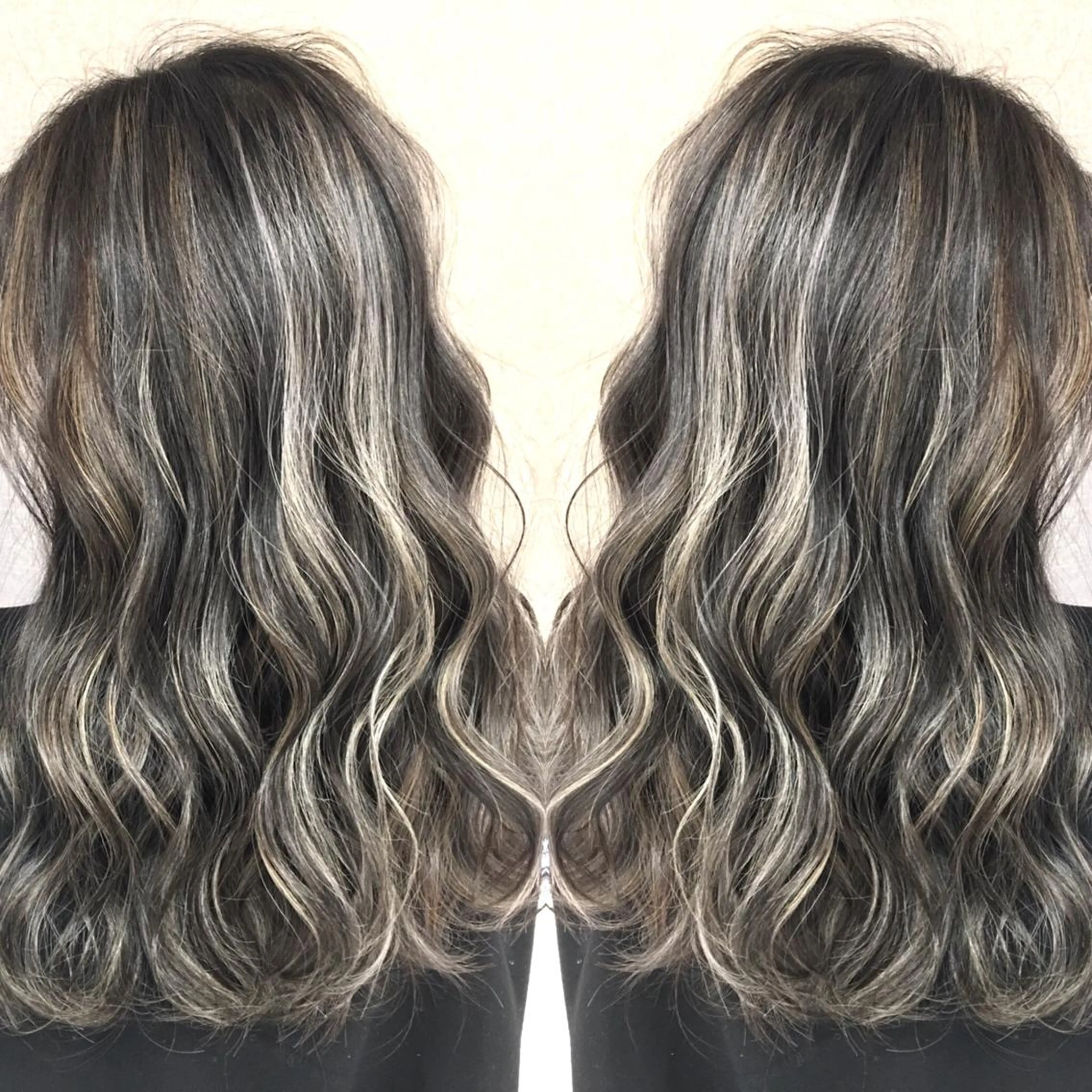 セミロング カラー ハイライトカラー 3Dハイライト ハイライト カット ヘアカラー トリートメント 井上 一平のヘアスタイル