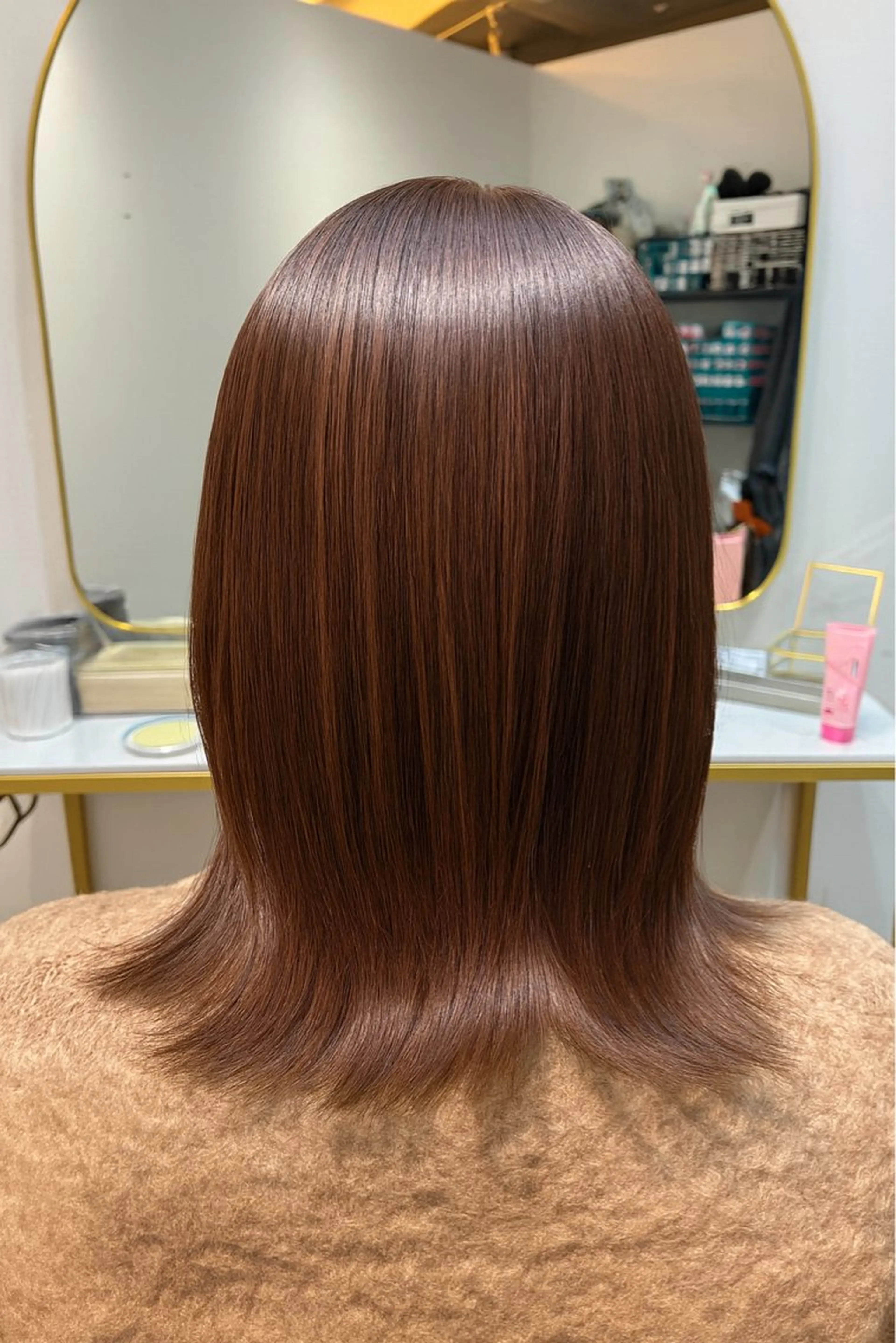 ミディアム ボブレイヤー ミディアムパーマ ボブ ハイライト 髪質改善 カット ヘアカラー トリートメント The Apartment of Solon Citta 船橋609所属・髪質改善/縮毛矯正/ 美髪/個室/ハラのヘアスタイル