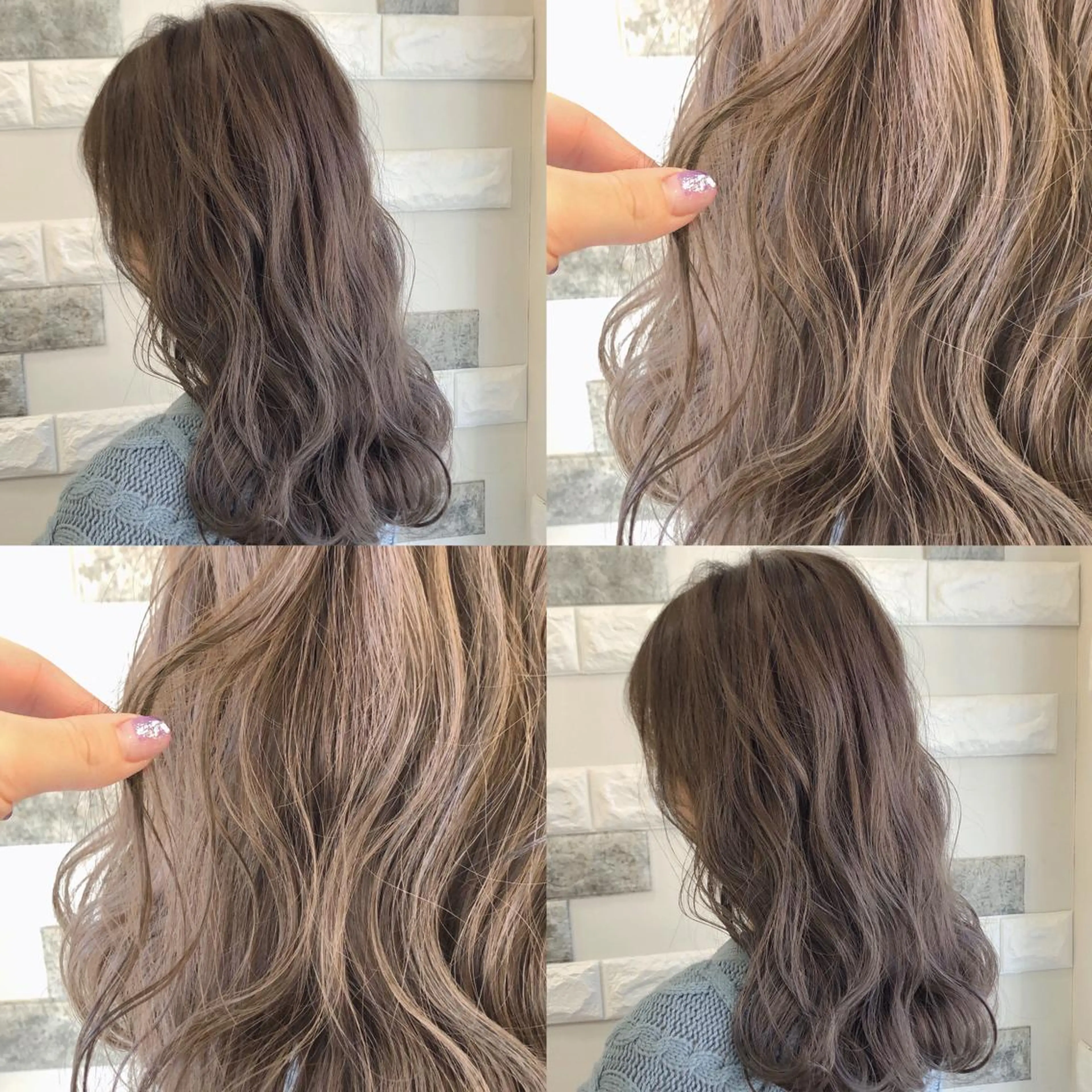 セミロング カラー グレージュ ラベンダーカラー ヘアカラー トリートメント これた🧸ヘアメ職人 ♡髪質改善♡カラーのヘアスタイル