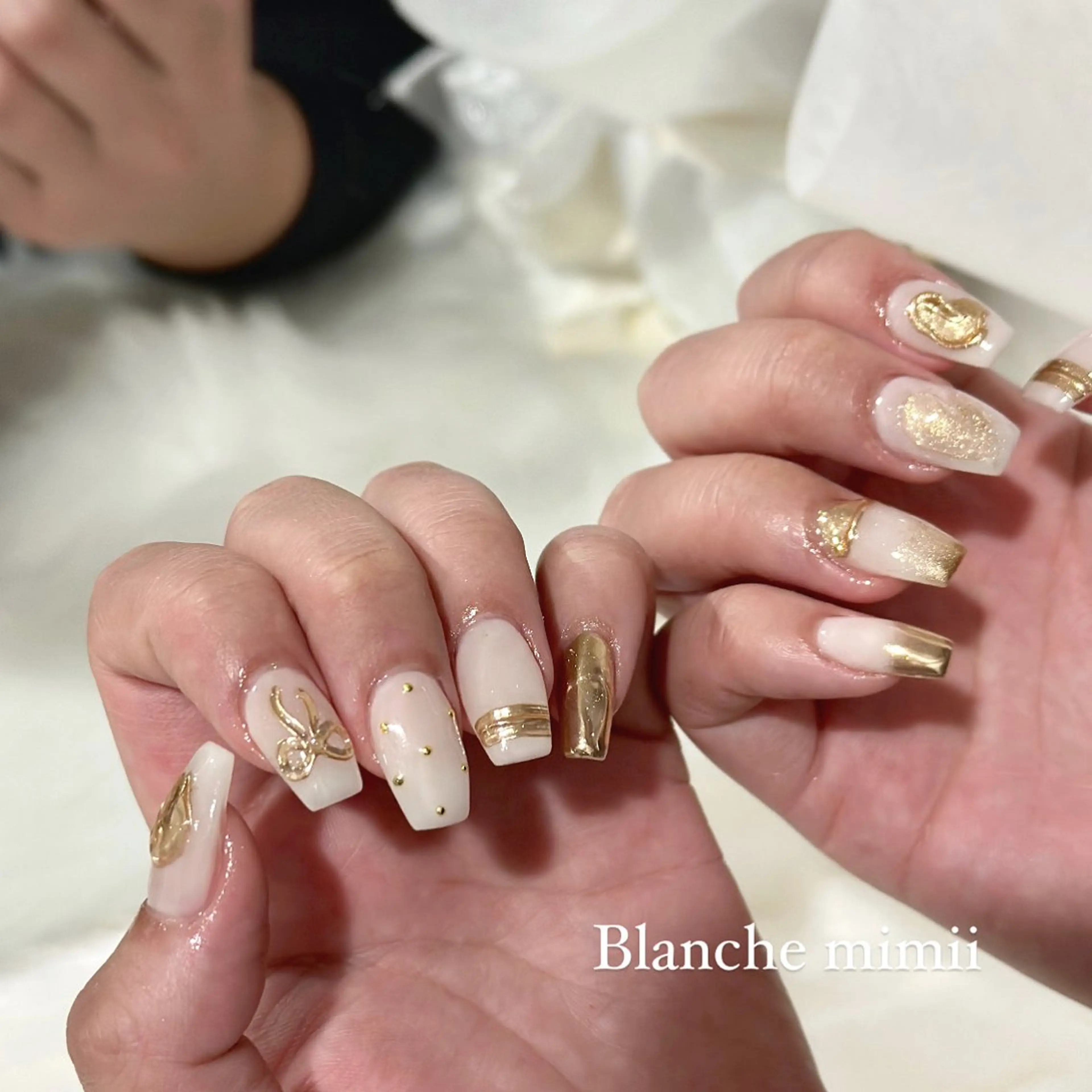 ネイル チークネイル フットネイル ジェルネイル ガーリー 卒業式 Blanche　mimii所属・Blanche Ayaのネイルデザイン