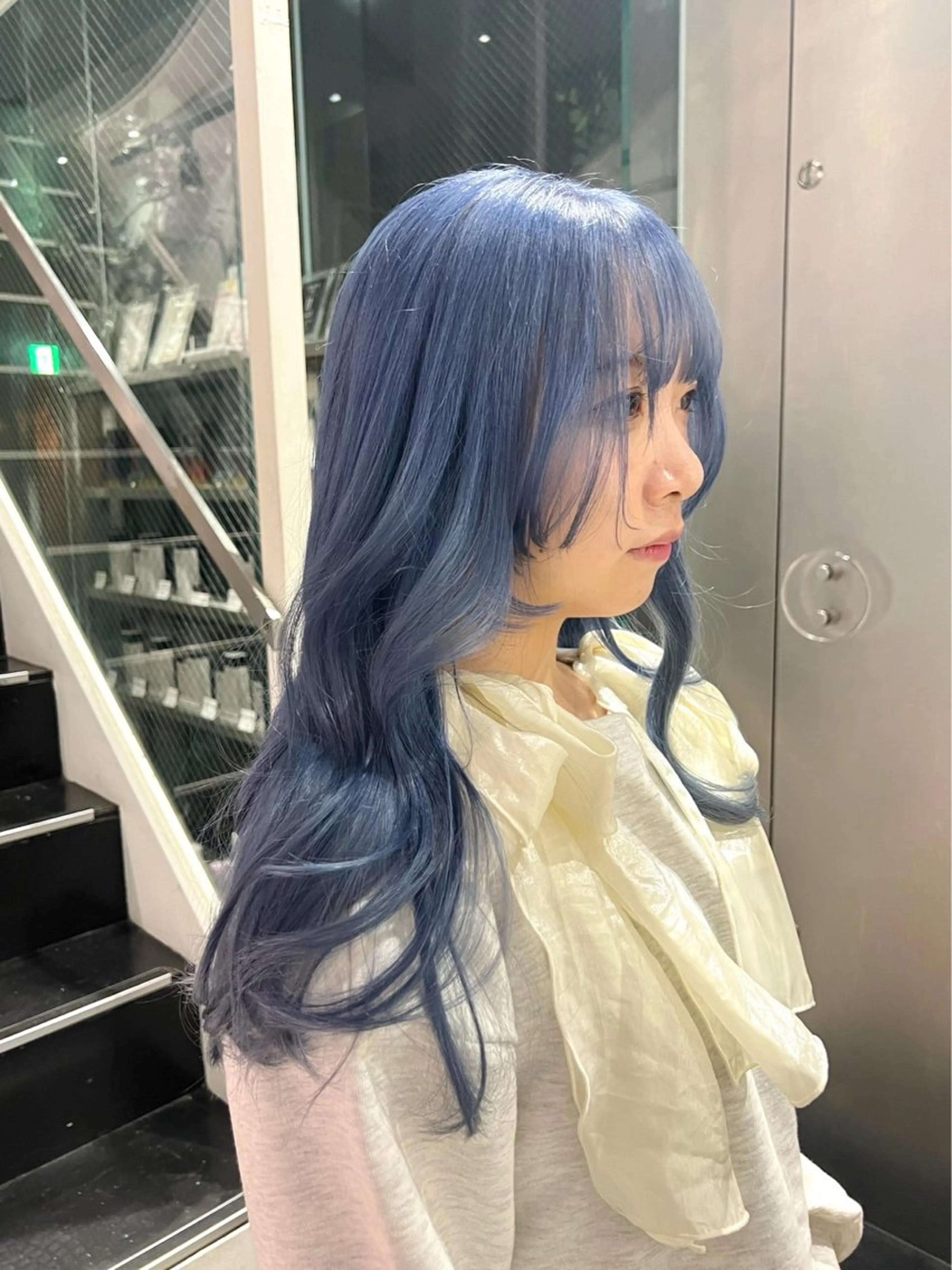 ロング カラー ヘアカラー トリートメント ayano/天神 ハイトーン/デザインのヘアスタイル