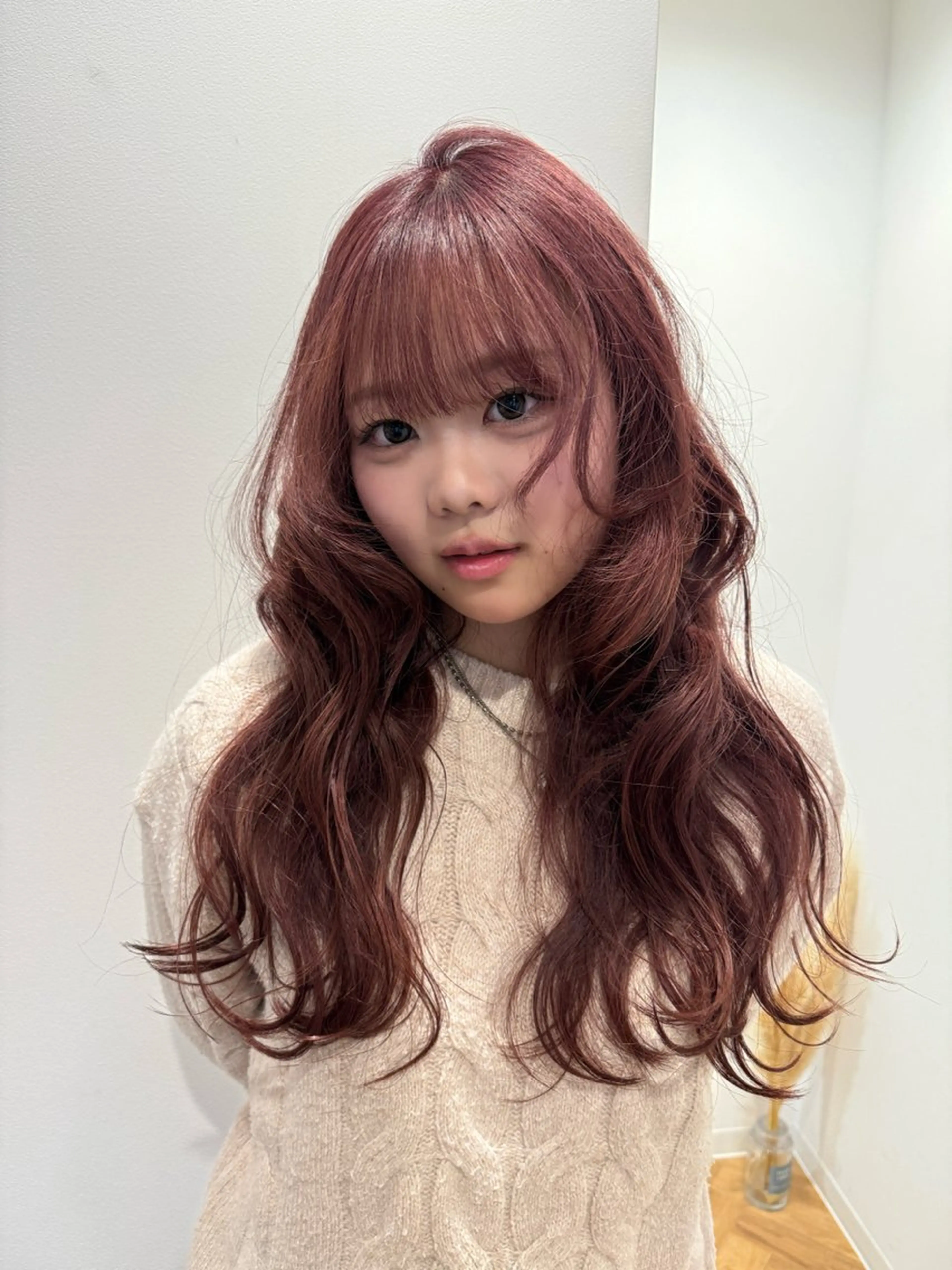 ロング カラー ブラウンカラー ピンクカラー ピンクブラウン ヘアカラー 栄/ハイトーン/ デザイン/リホナ🧸のヘアスタイル