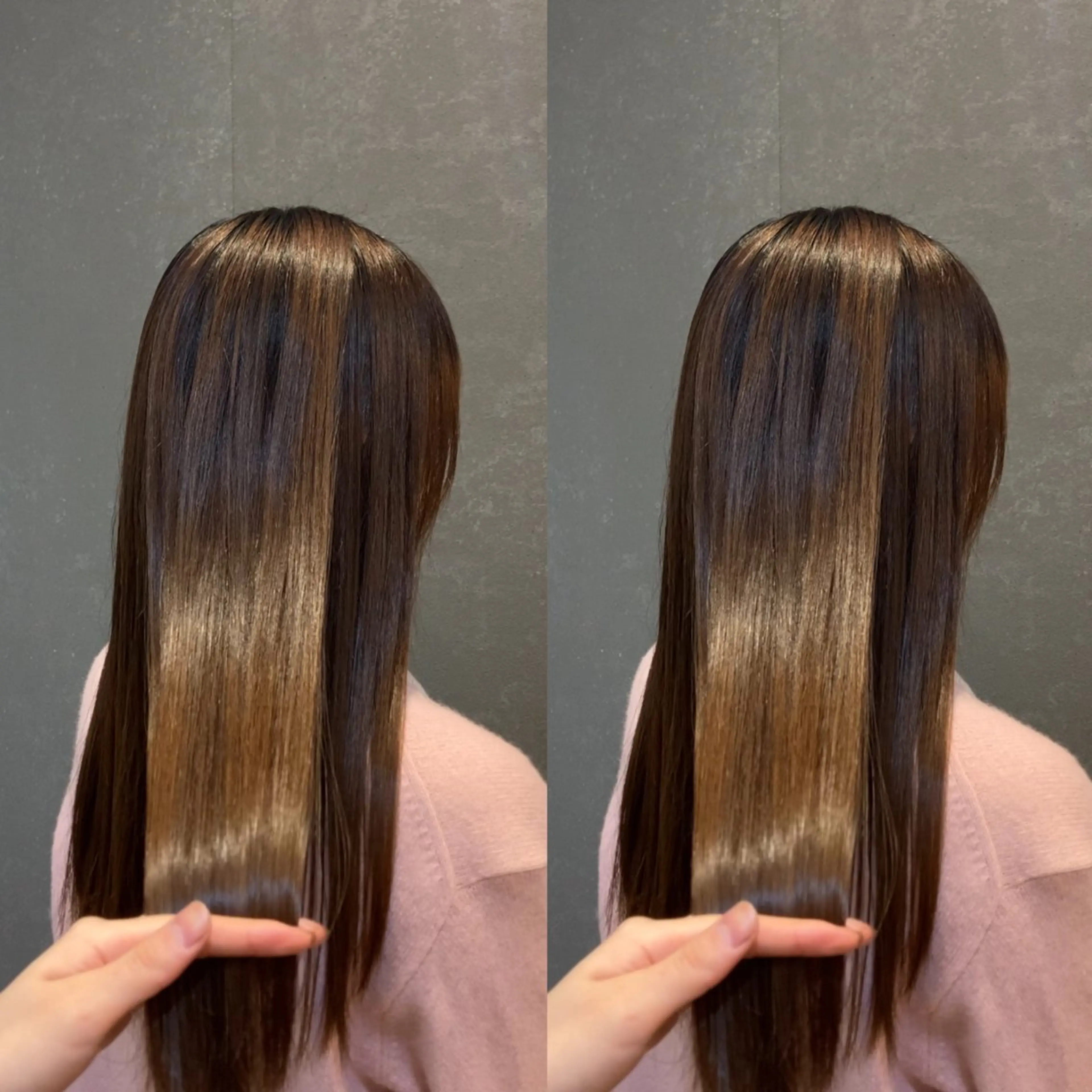 セミロング カラー 髪質改善 トリートメント schon所属・み うのヘアスタイル