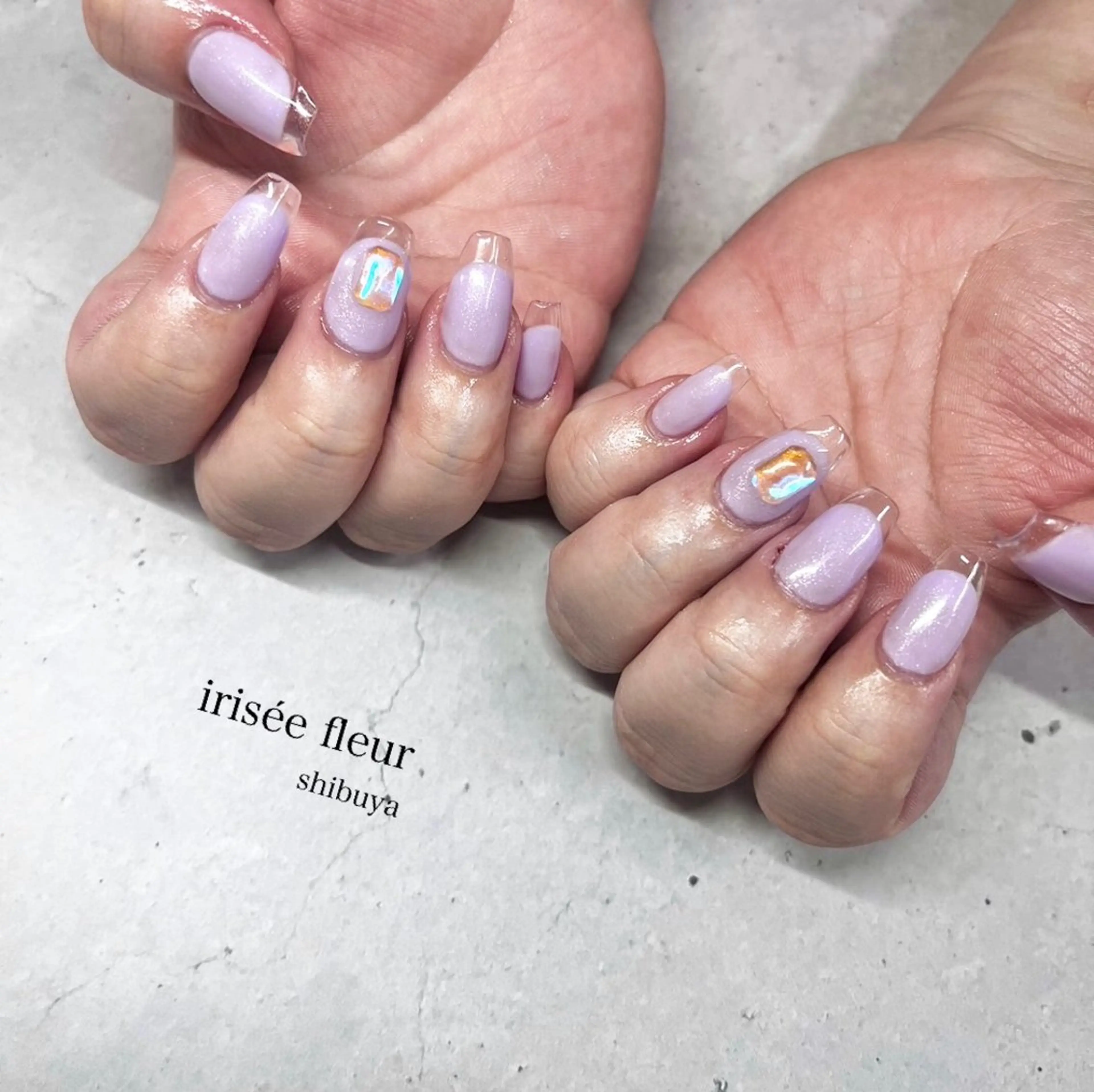 ネイル クリアネイル フレンチネイル 💐irisée fleur中居のネイルデザイン