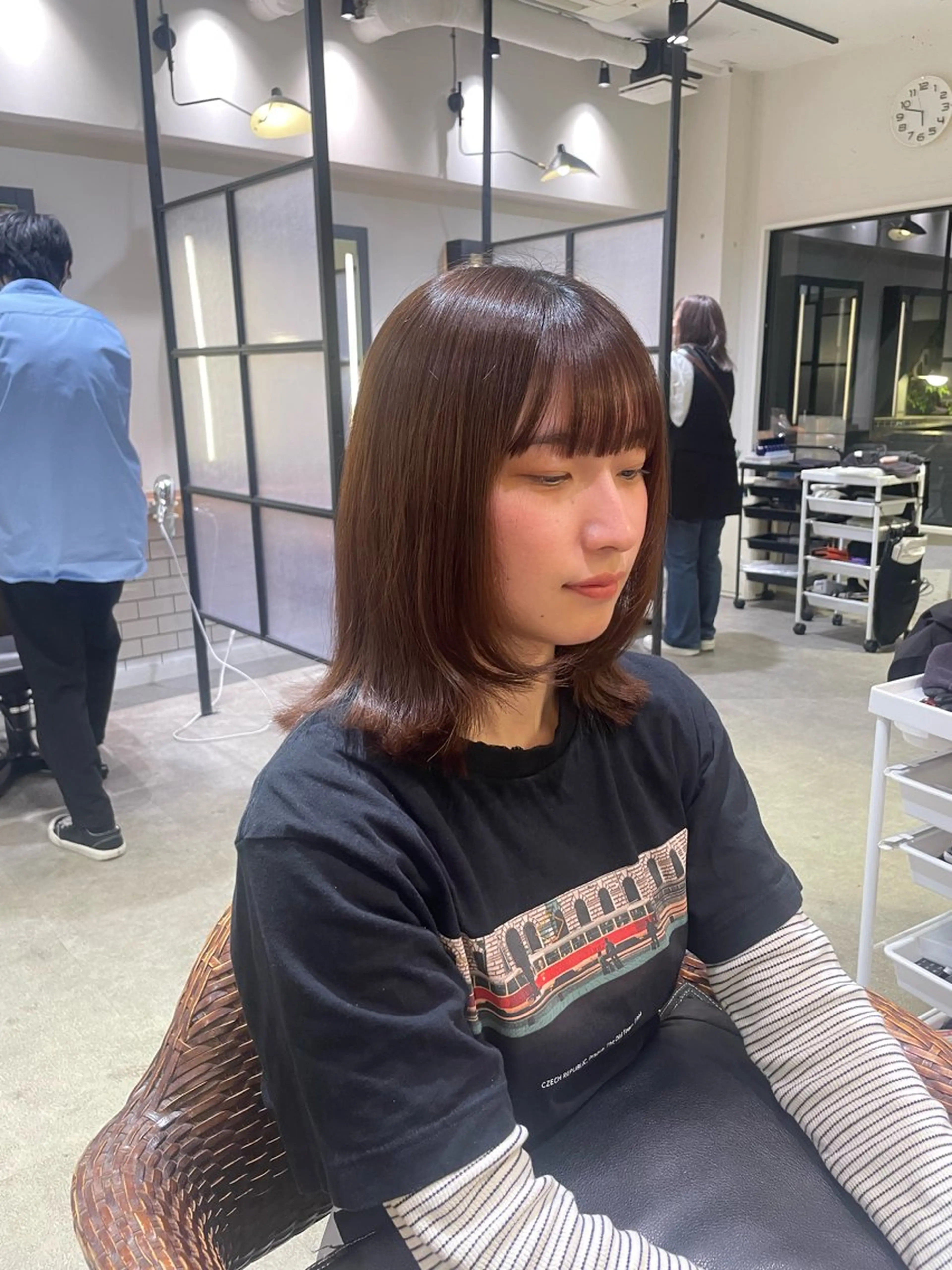 セミロング カット 縮毛矯正 暖色カラー🤎Red Neo　meiのヘアスタイル
