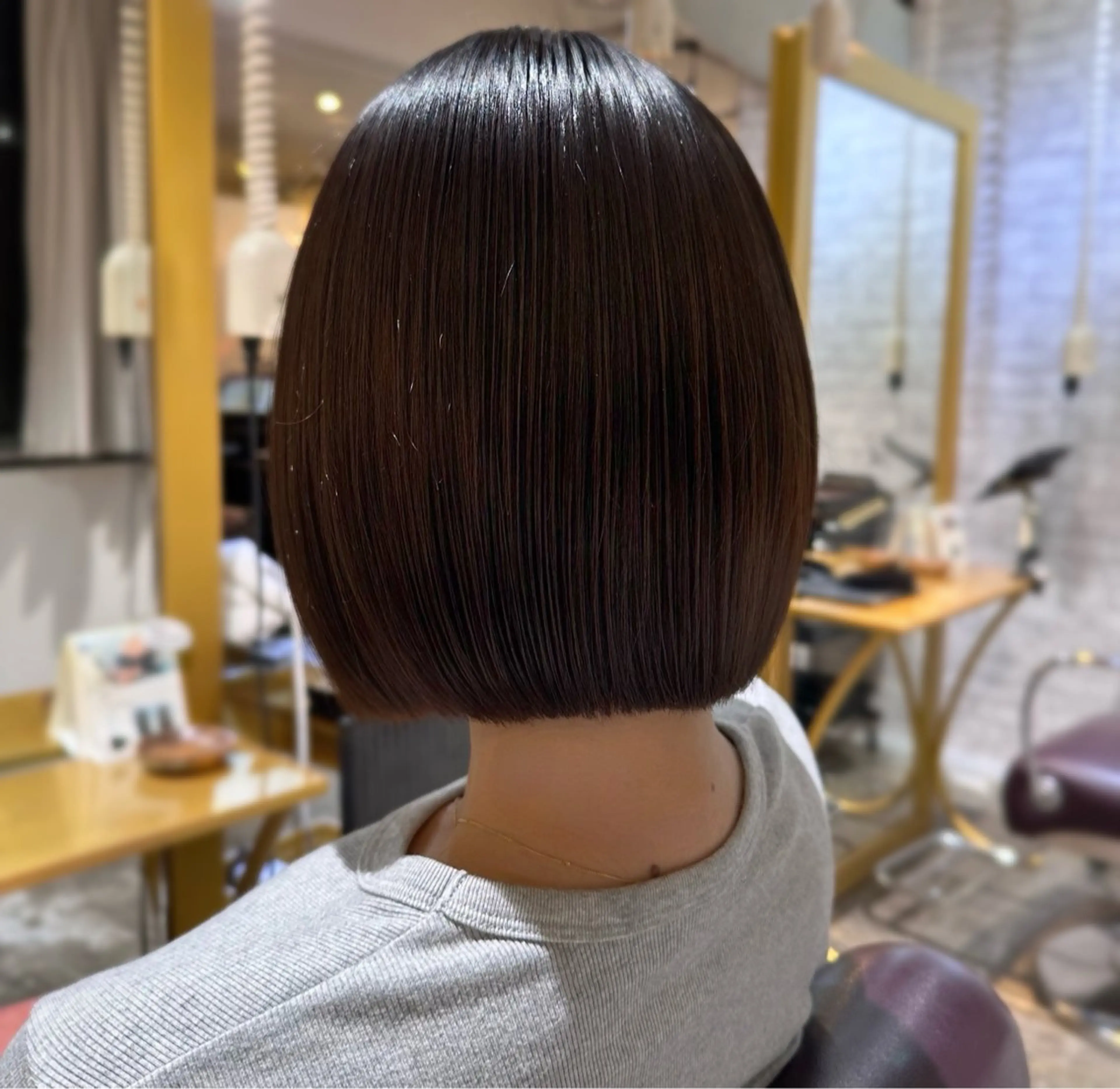 ミディアム カラー ブラウンカラー ナチュラルブラウン ヘアカラー 艶カラー/縮毛矯正‎ 💛Sakiのヘアスタイル