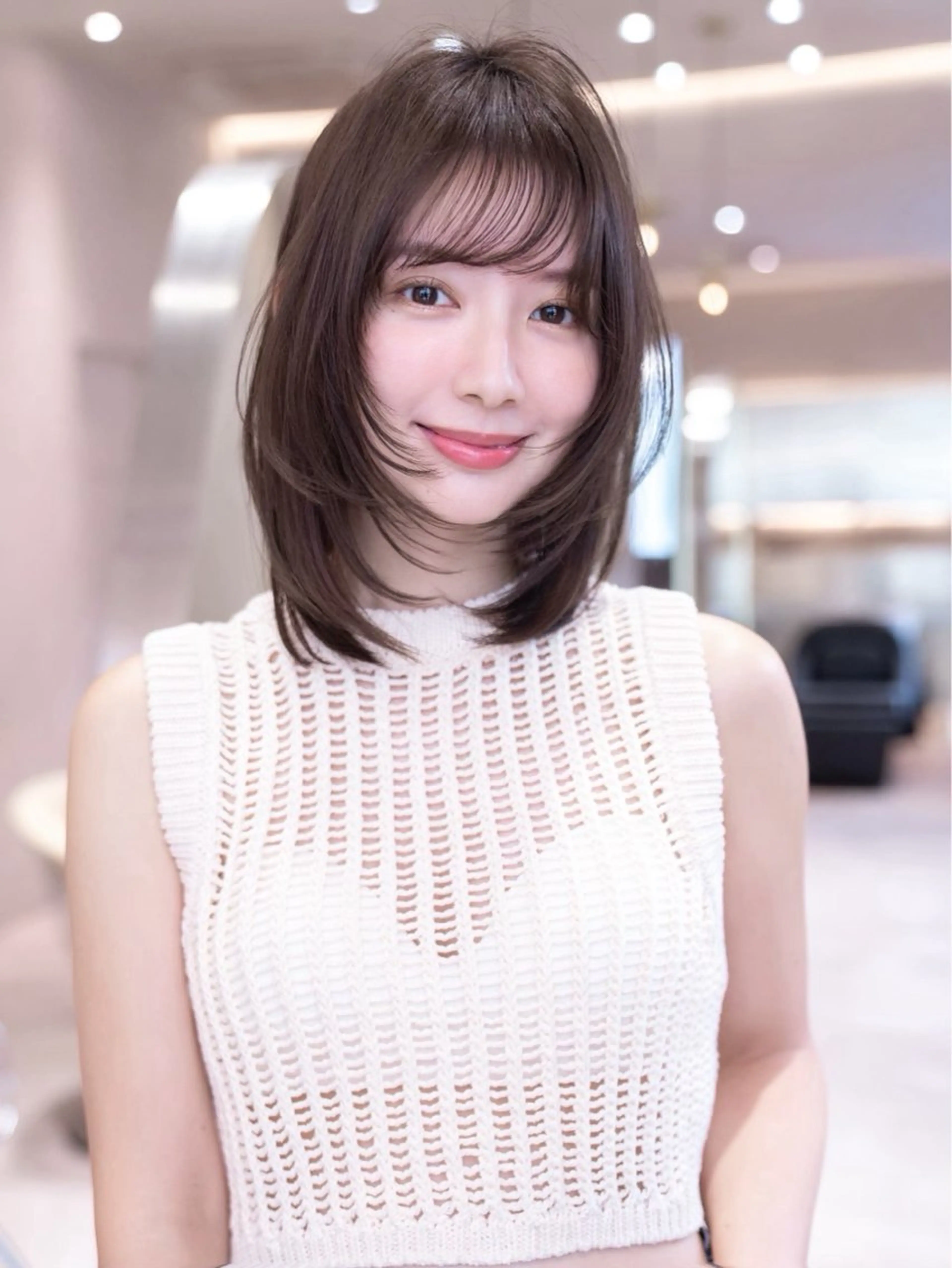 ミディアム カラー カット ヘアカラー トリートメント 渋谷/レイヤーボブ・ 韓国ボブ特化/楓のヘアスタイル