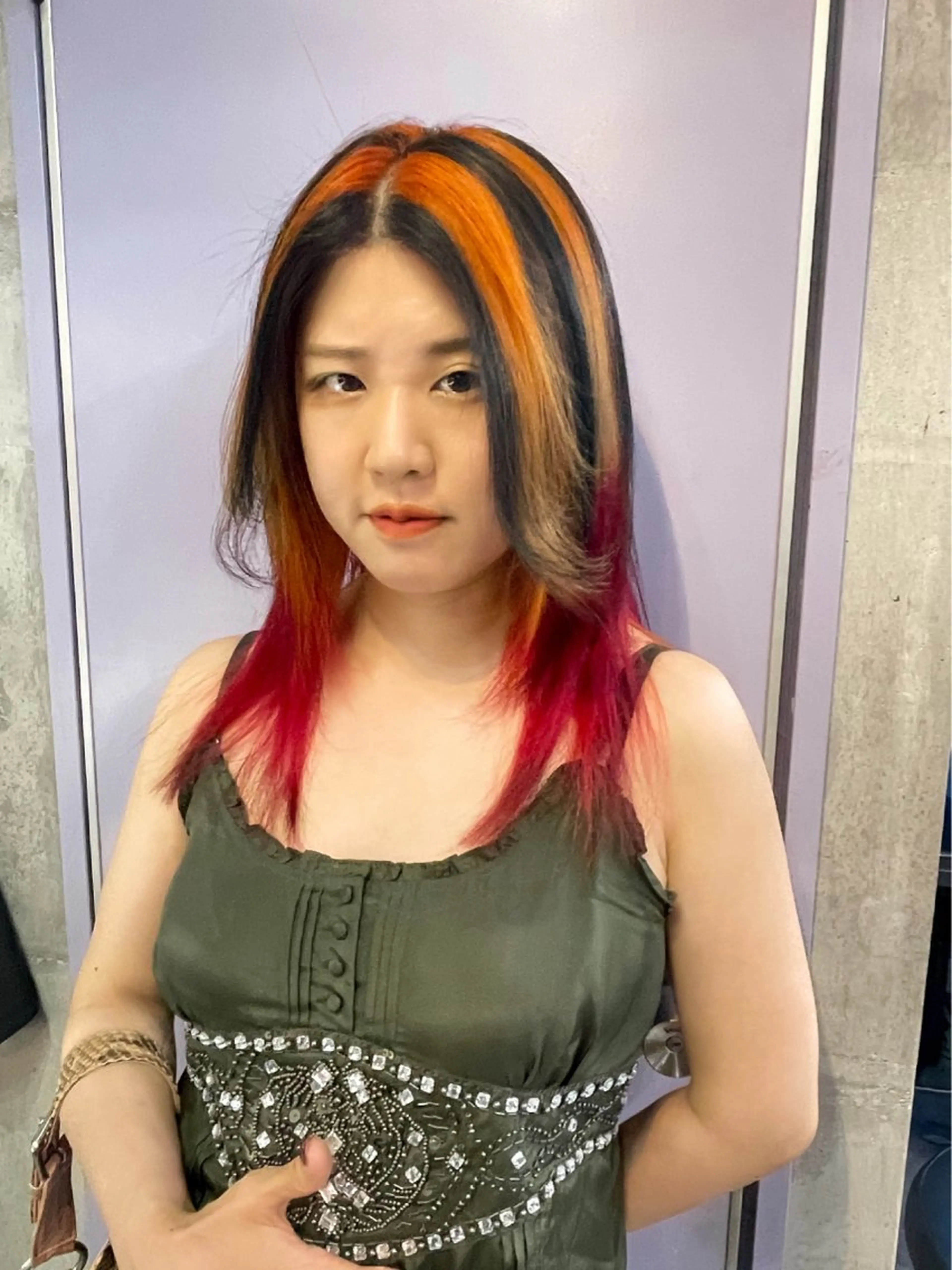 セミロング カラー ヘアカラー ハイトーン/ブリーチ /ウルフ⛓️MAKIのヘアスタイル